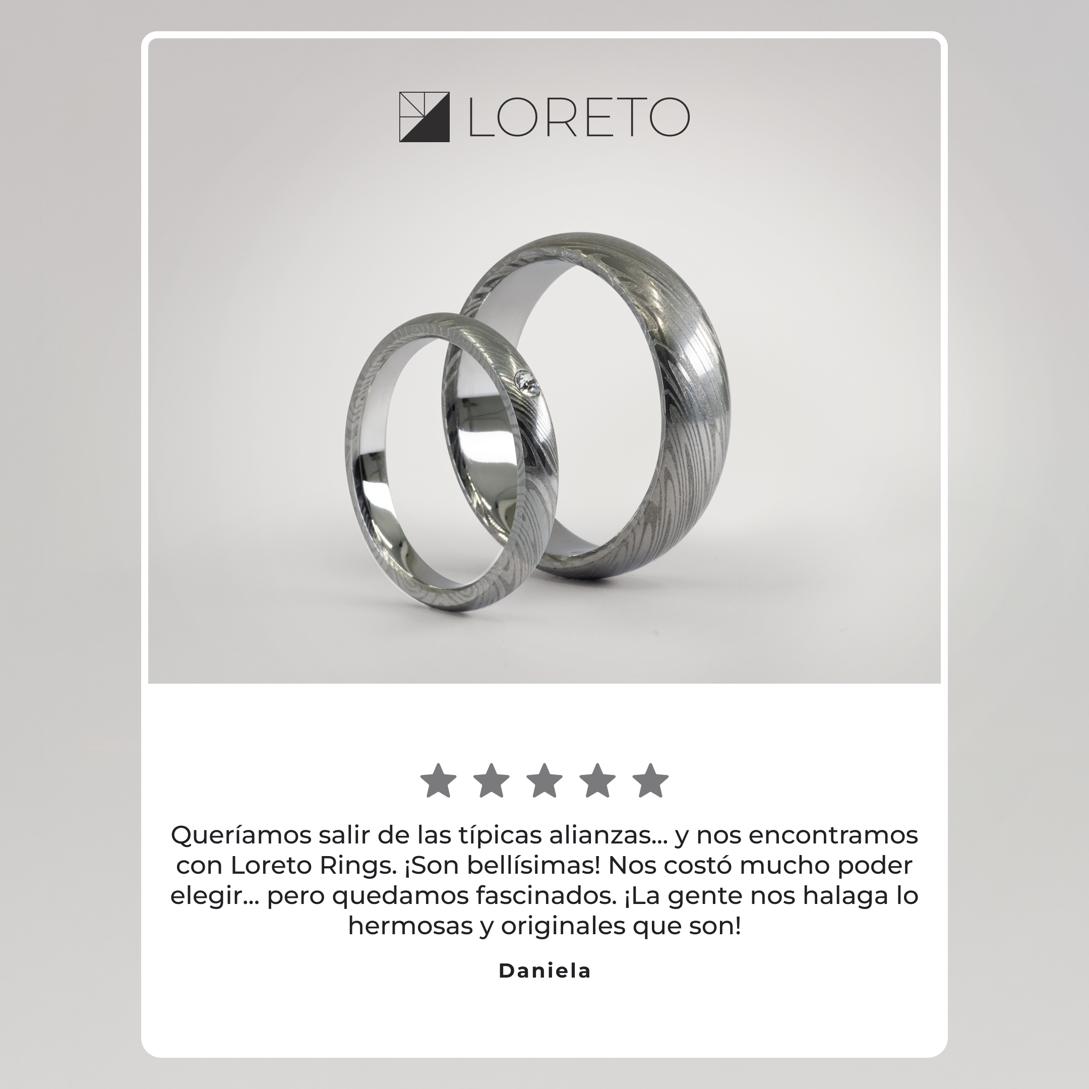 Set alianzas acero damasco HK pulidas