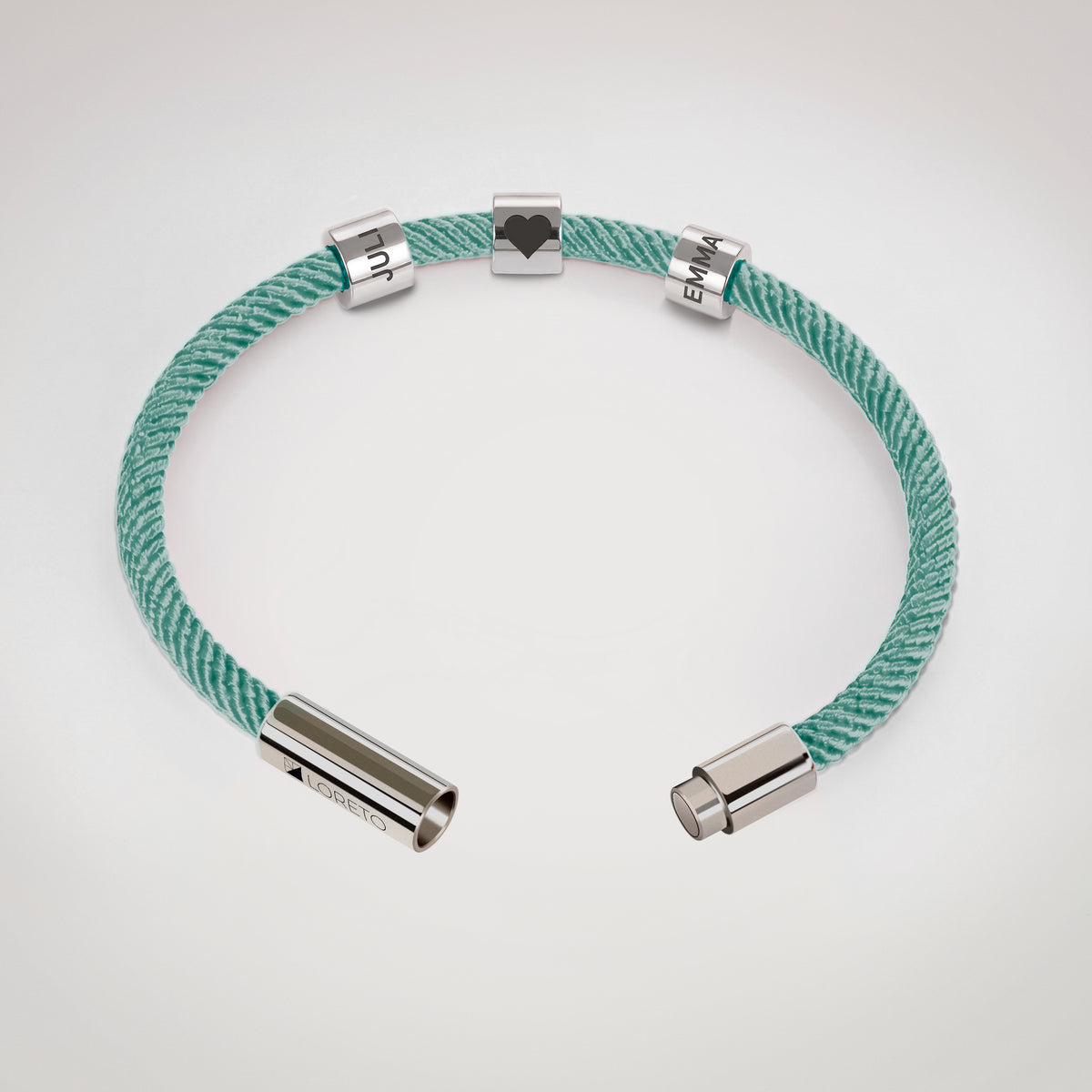 Pulsera aqua simple de cuerda y titanio