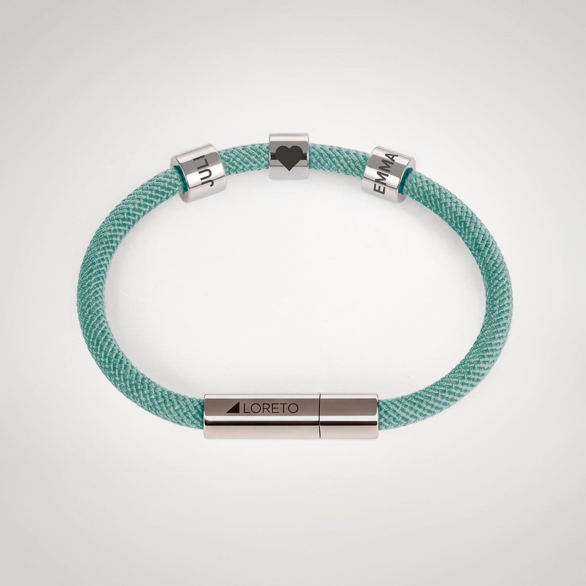Pulsera aqua simple de cuerda y titanio