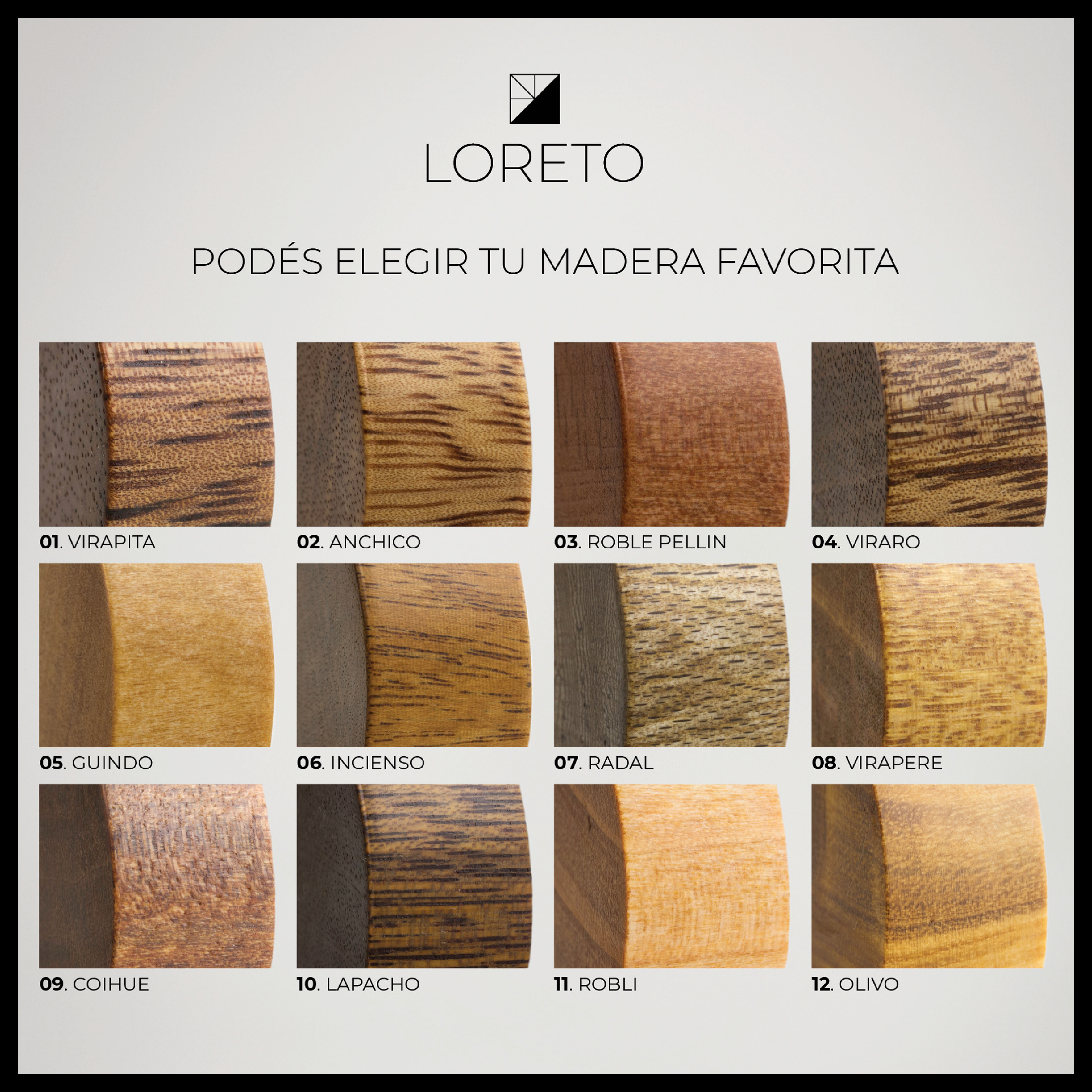 SET cóncavo de madera anchico y titanio