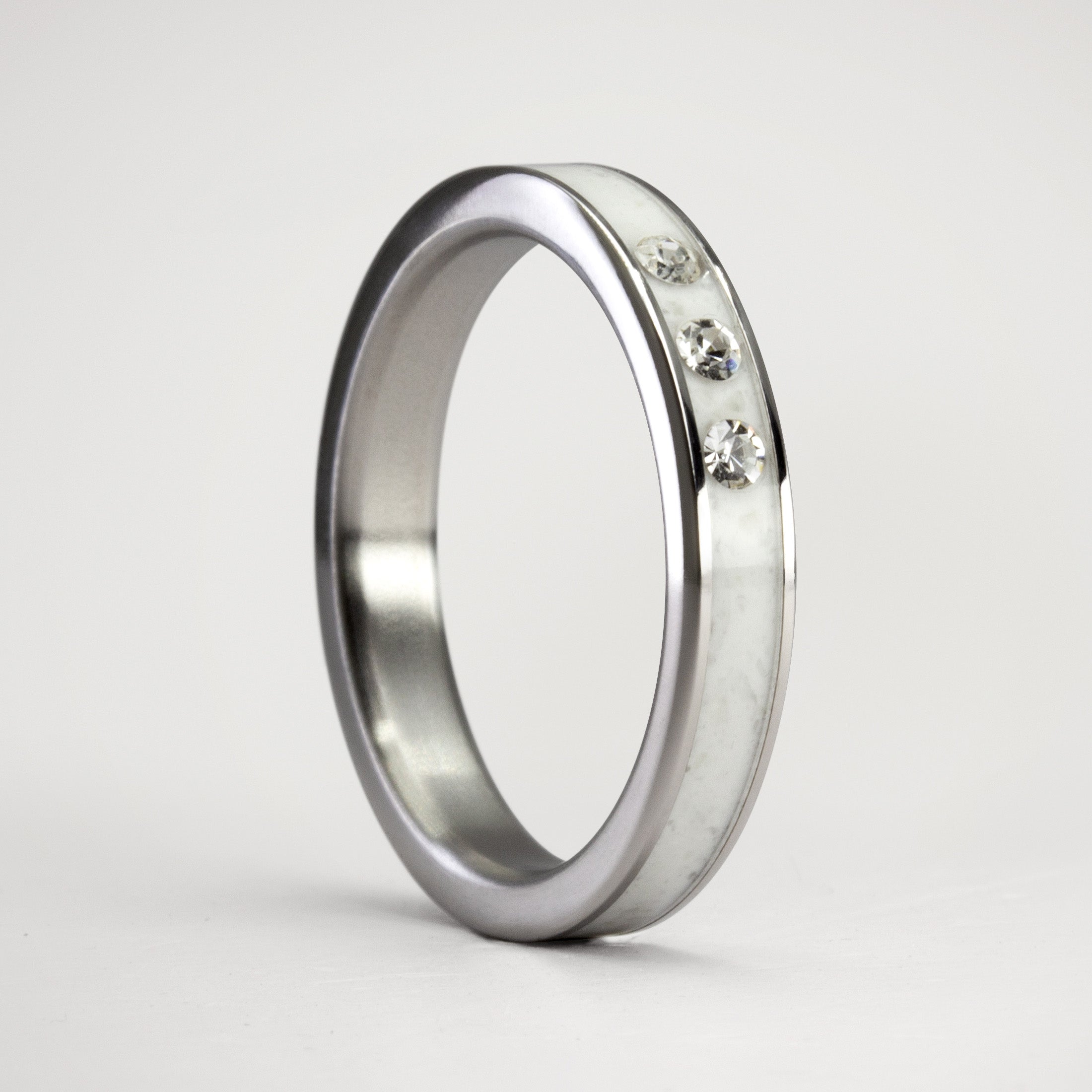 Anillo marmol de carrara deluxe silver