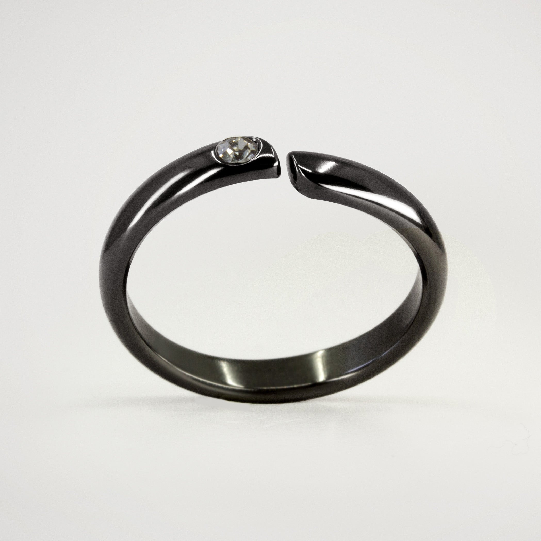 Anillo enlace zirconio con cristal blanco