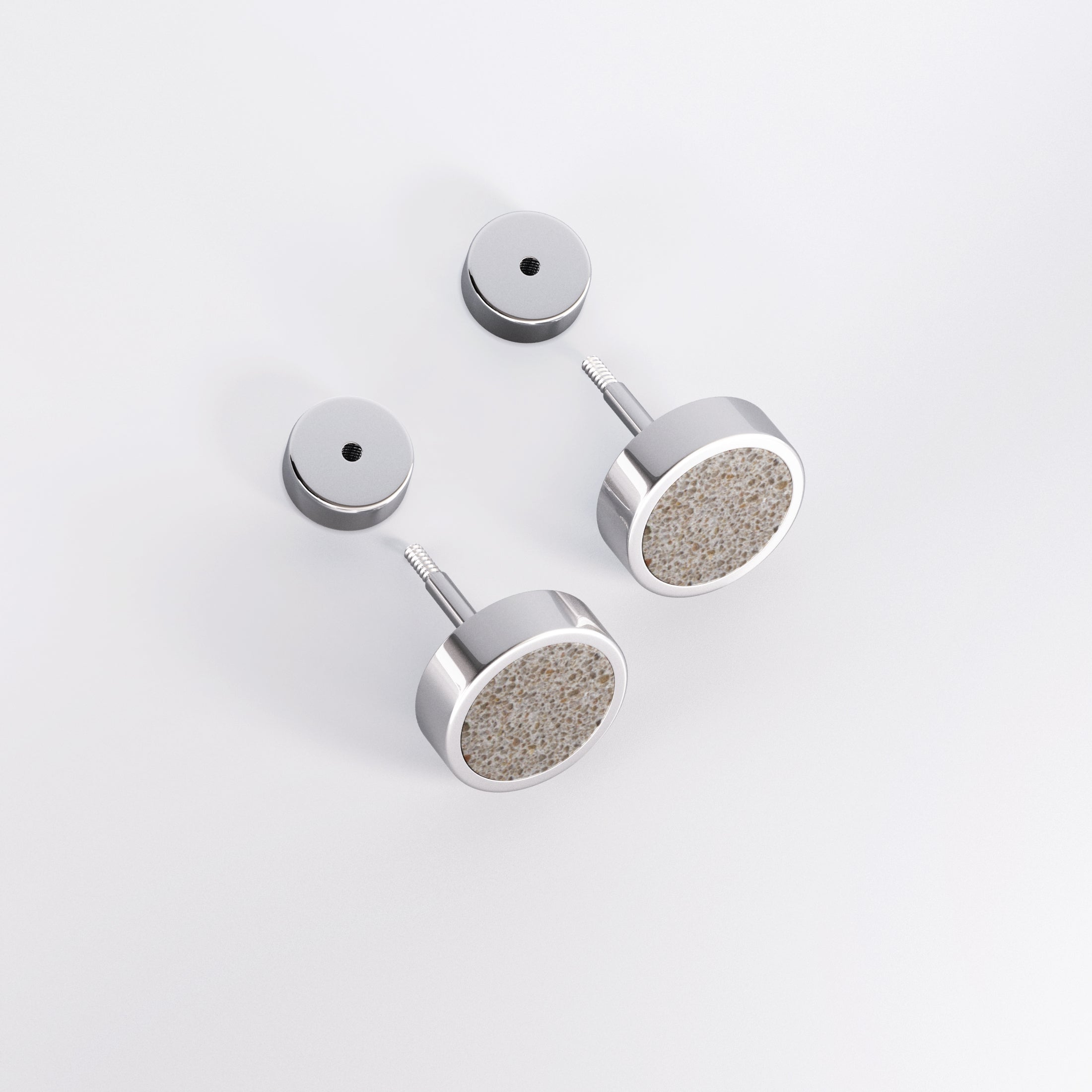 SET Aros de titanio hipoalergénico -  TERRAZZO MIX 03