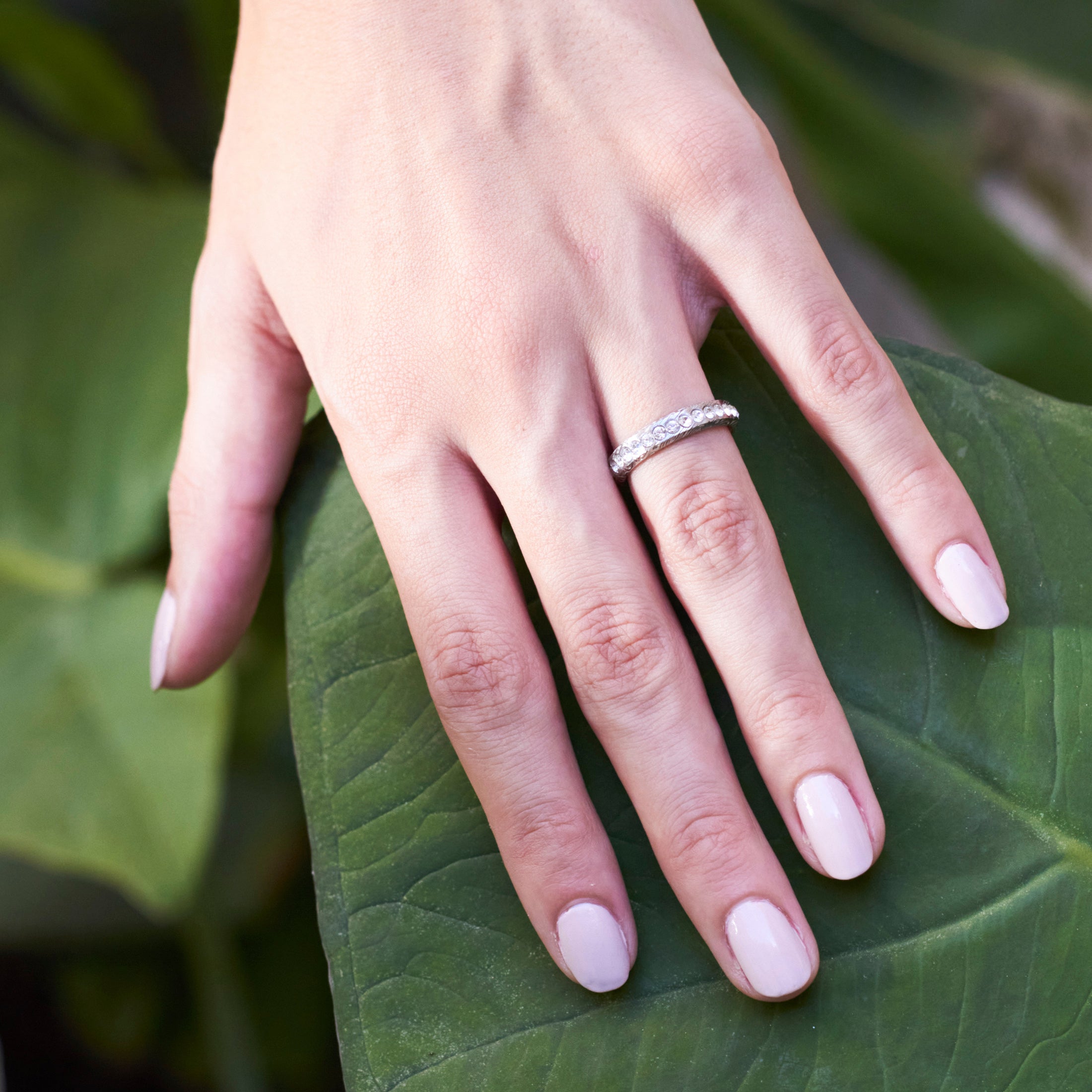 Anillo Eternity Acero Damasco