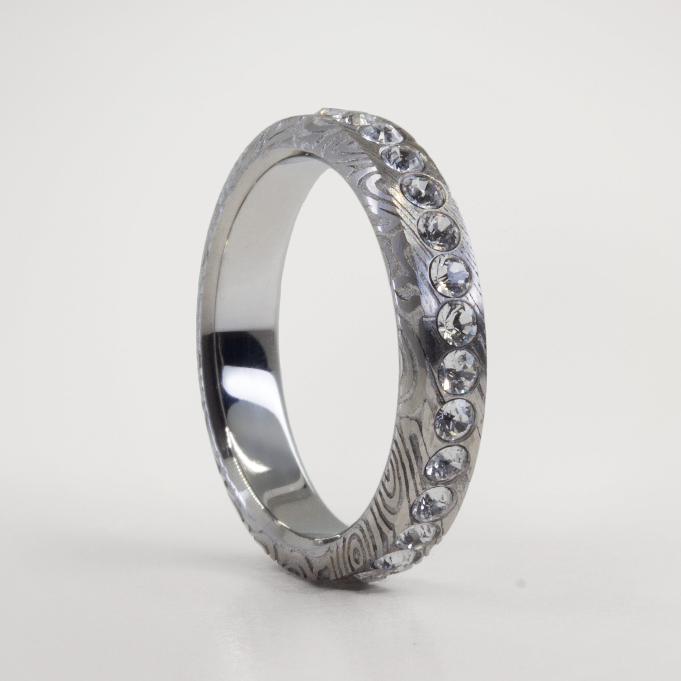 Anillo Eternity Acero Damasco