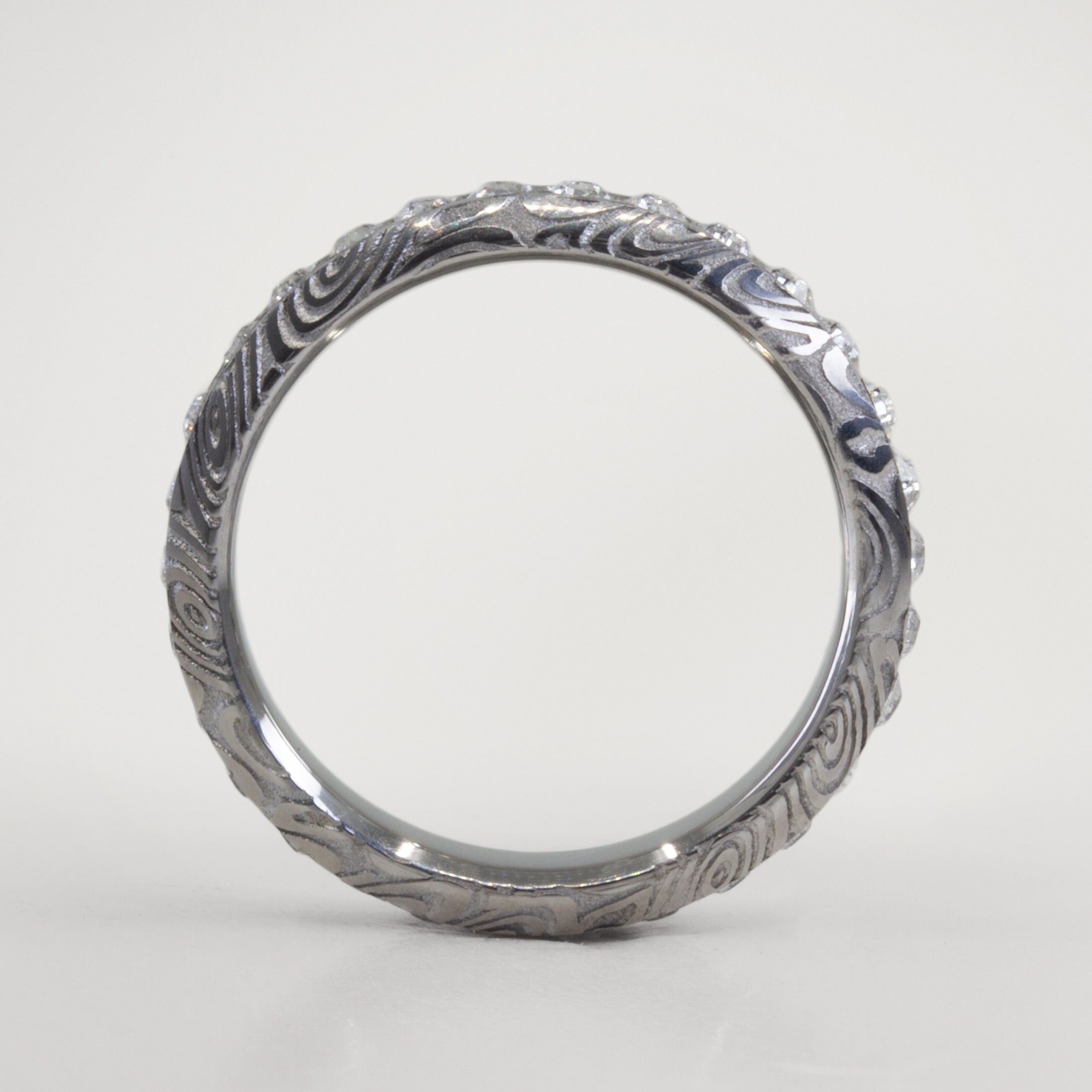 Anillo Eternity Acero Damasco