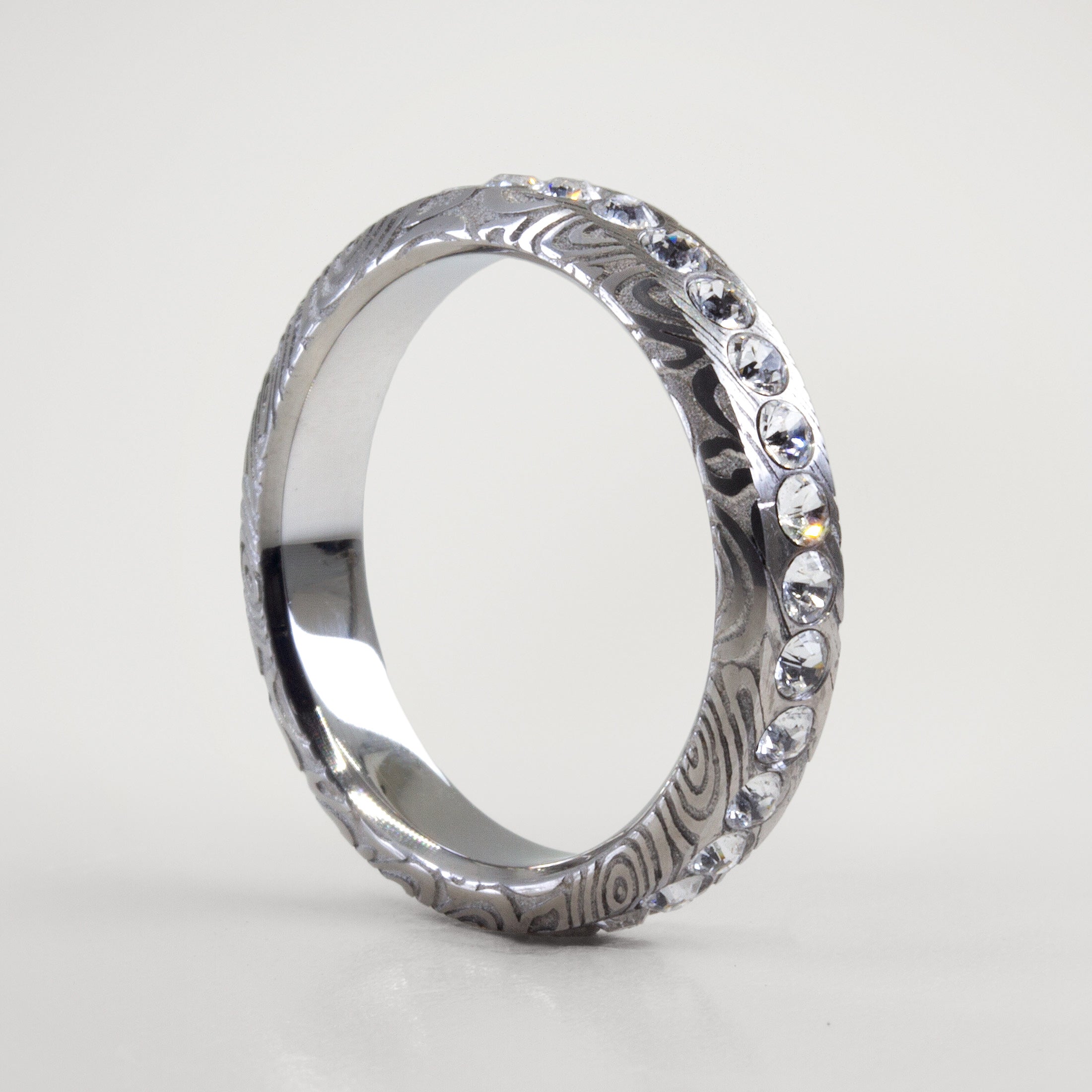 Anillo Eternity Acero Damasco