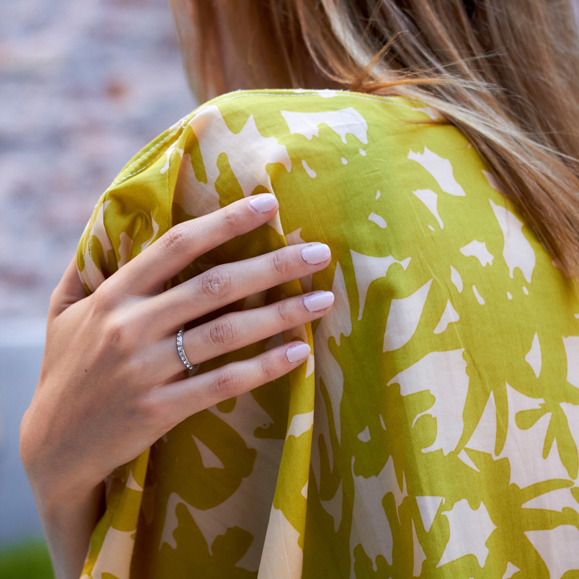 Anillo medio sinfin en acero damasco