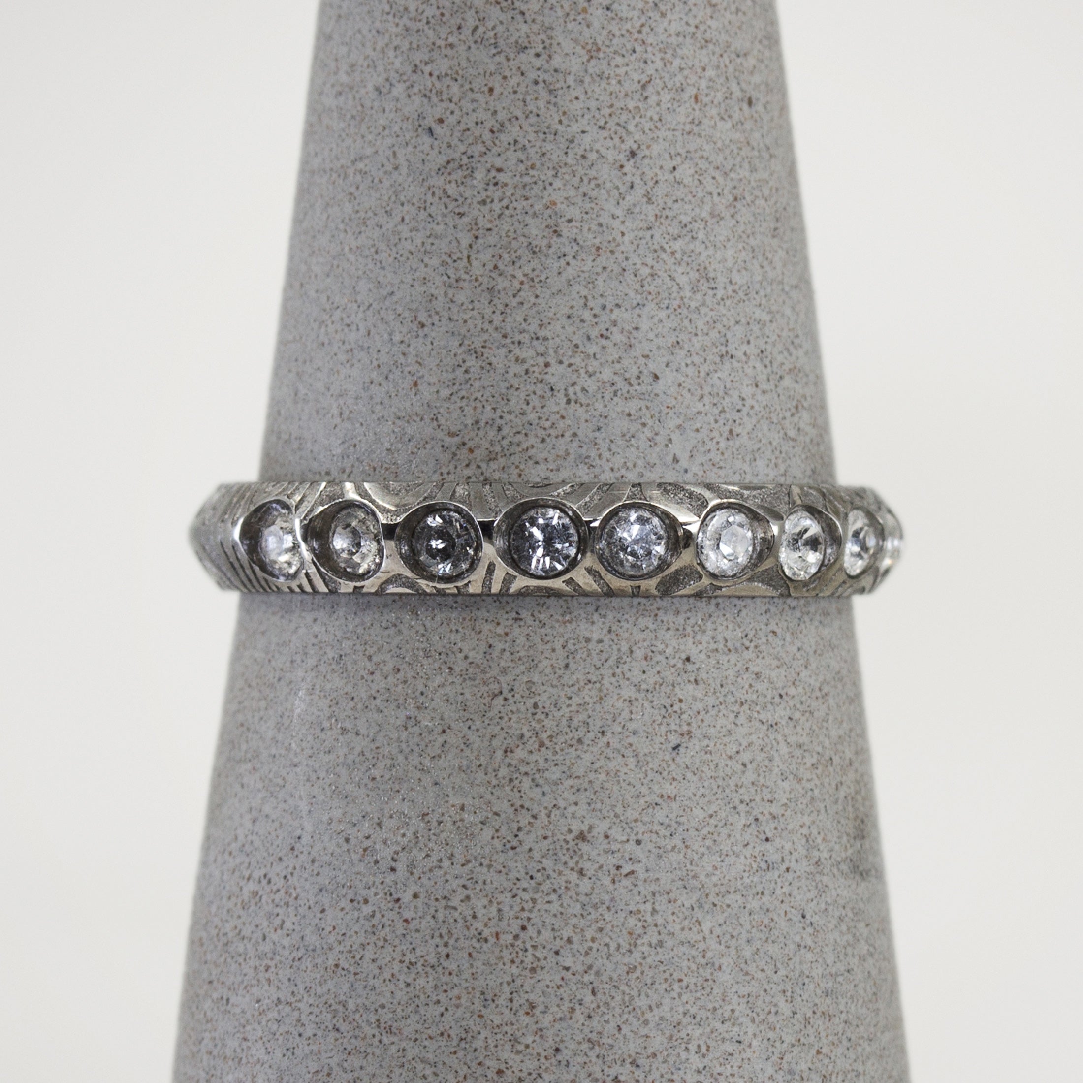 Anillo medio sinfin en acero damasco