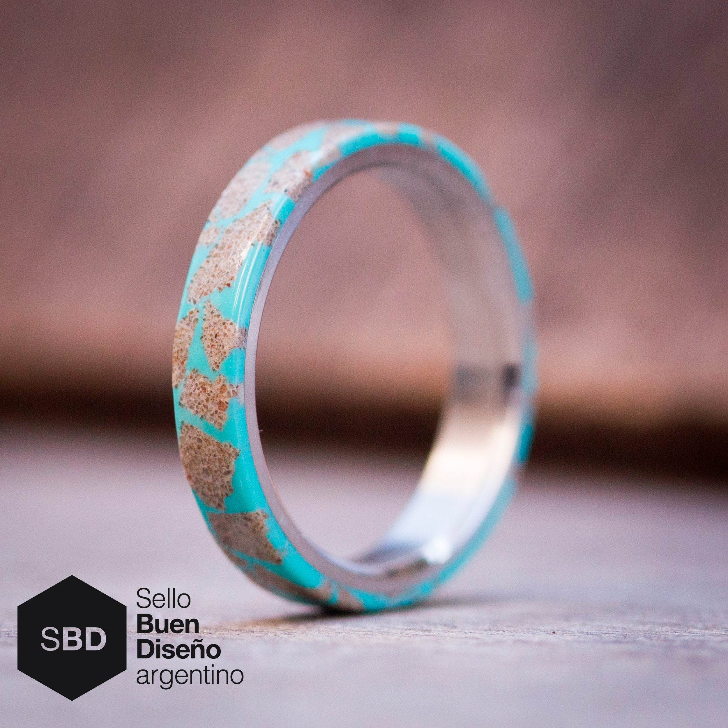Anillo terrazzo turquesa