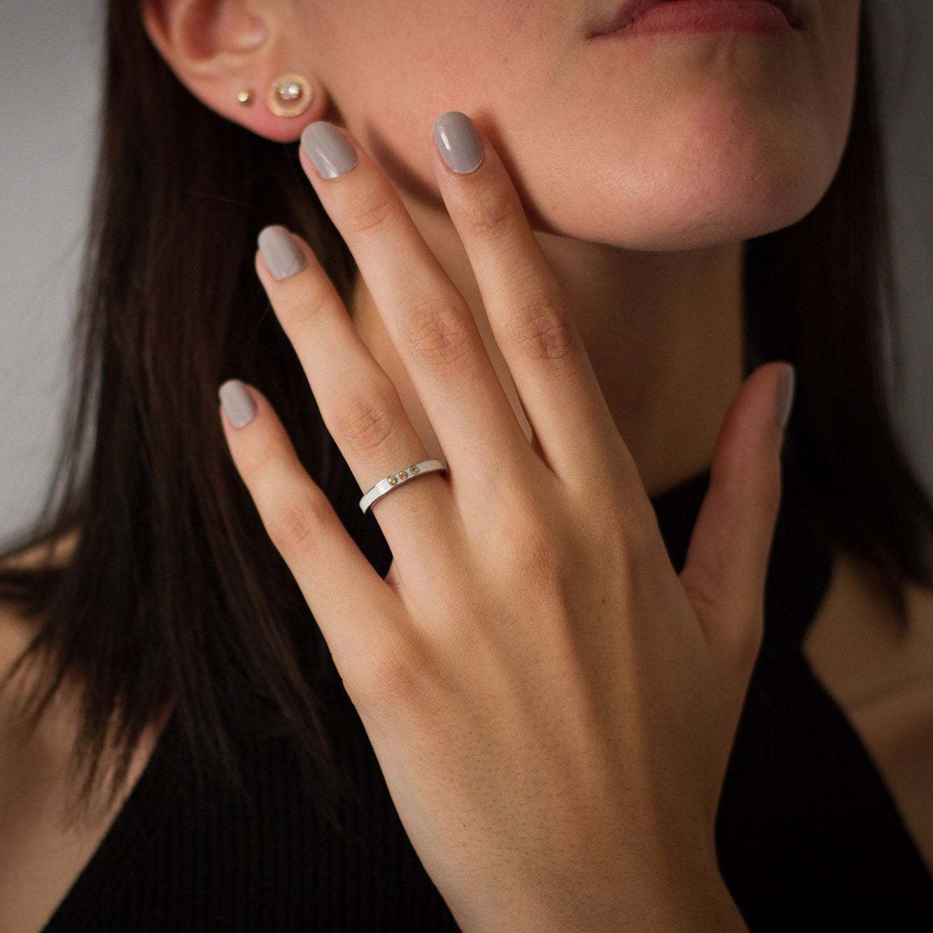 Anillo marmol de carrara deluxe gold