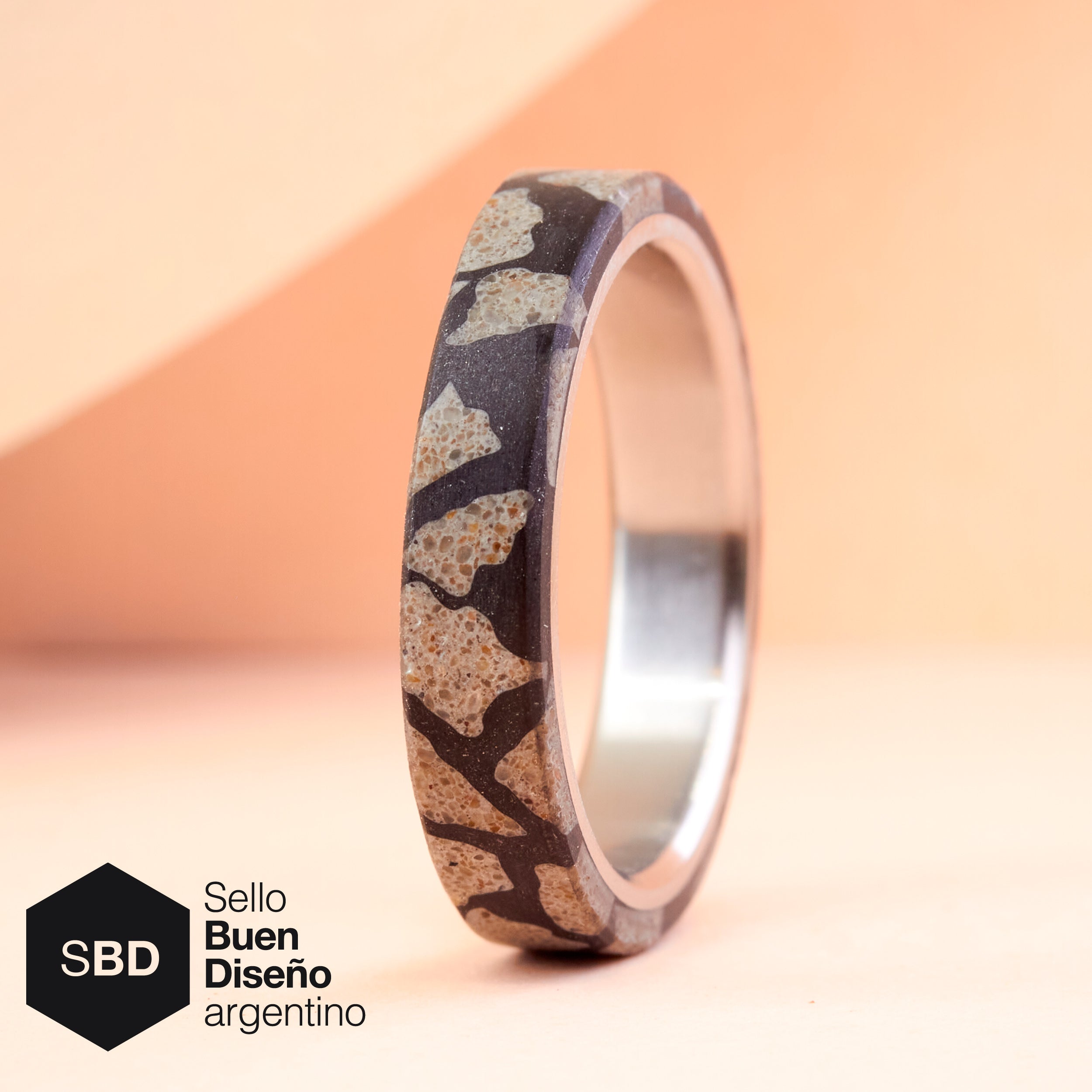 Anillo terrazzo gris