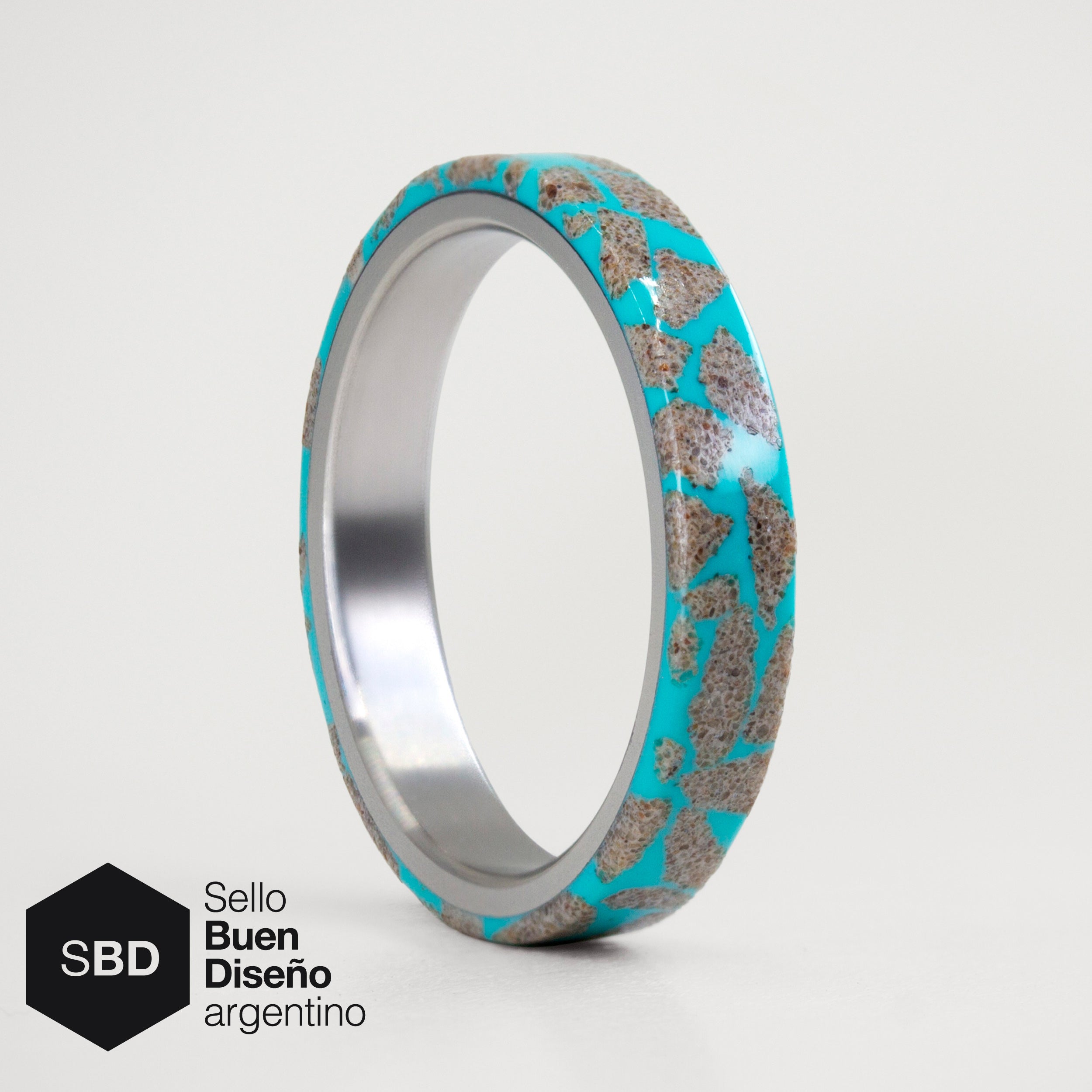 Anillo terrazzo turquesa