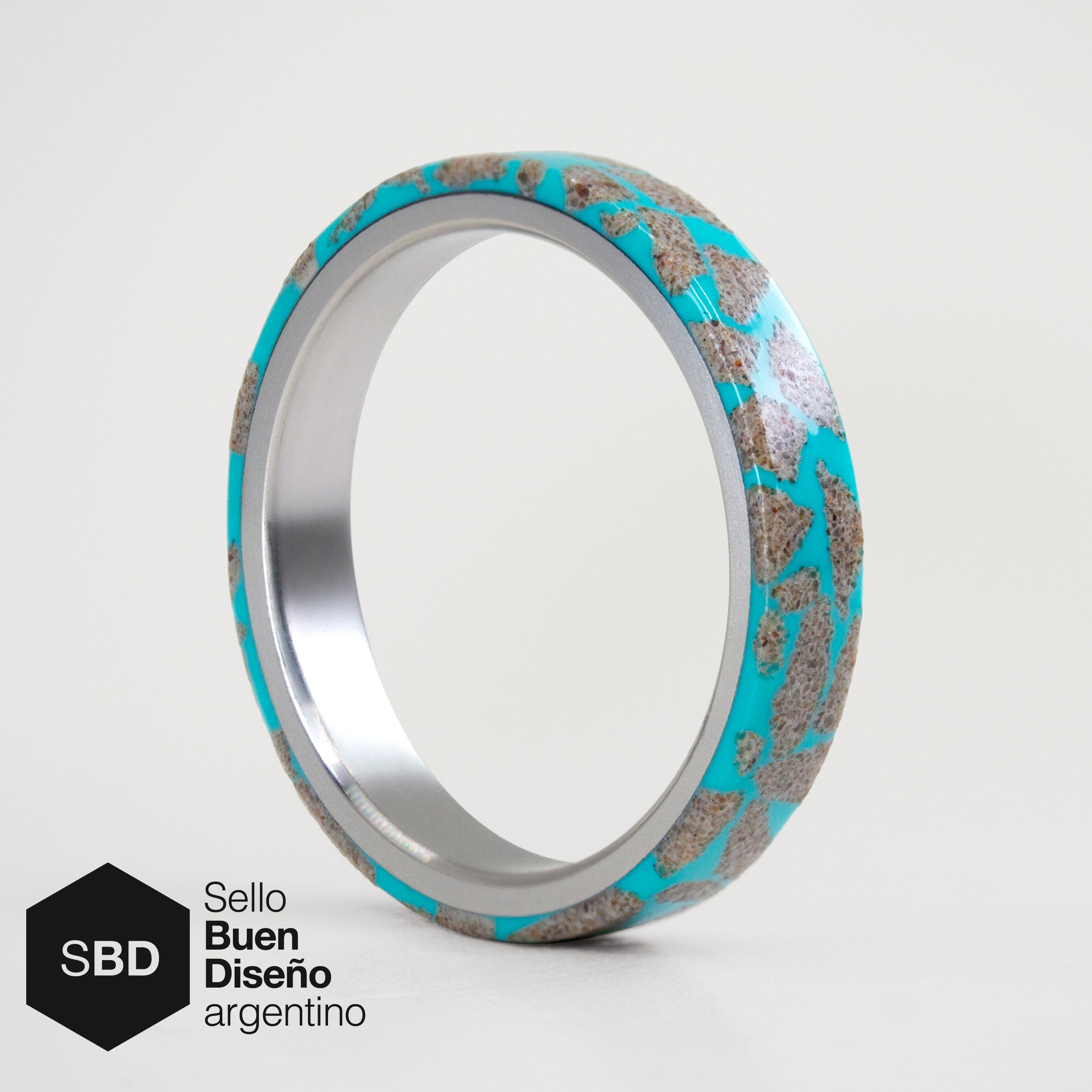 Anillo terrazzo turquesa