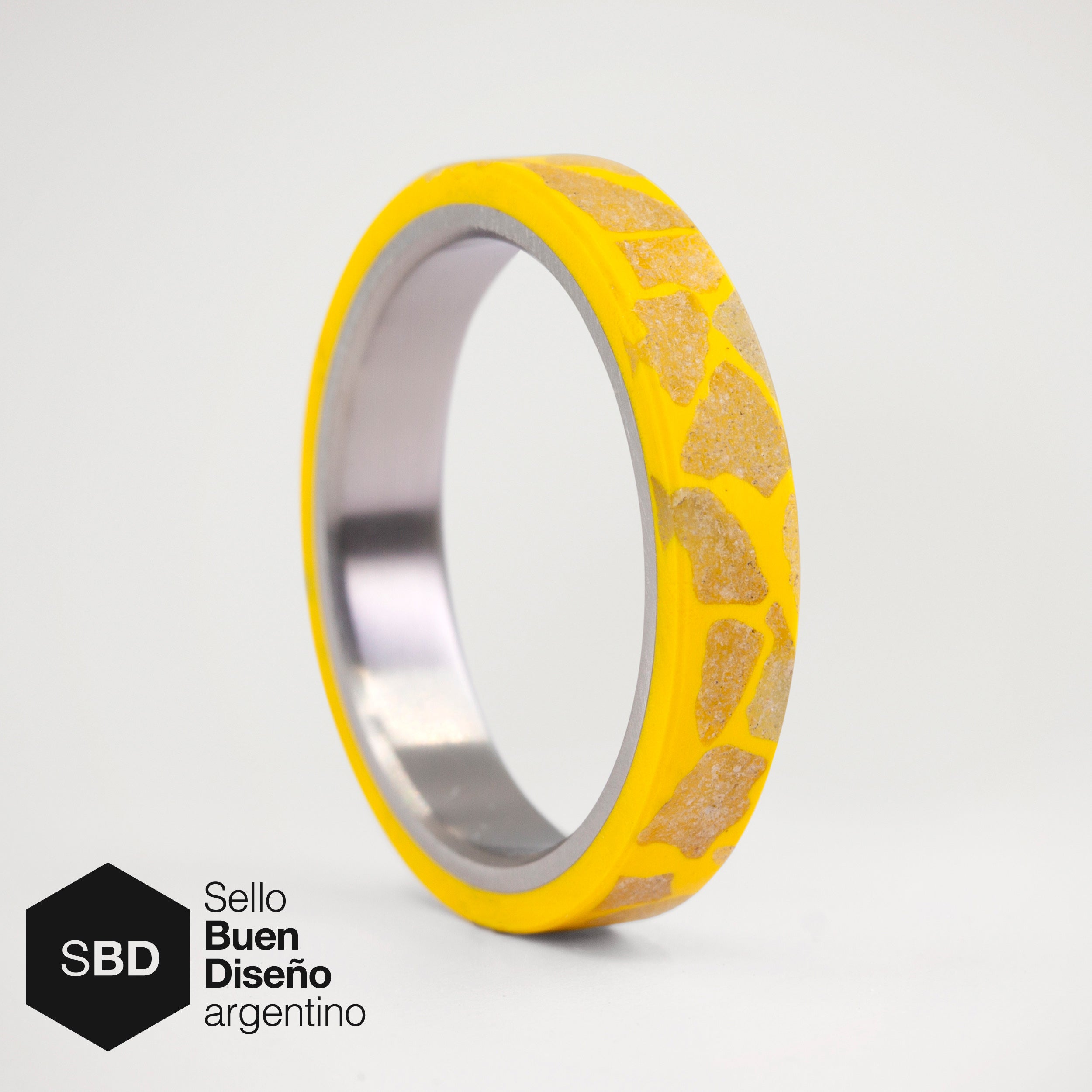 Anillo terrazzo limon y quarzo