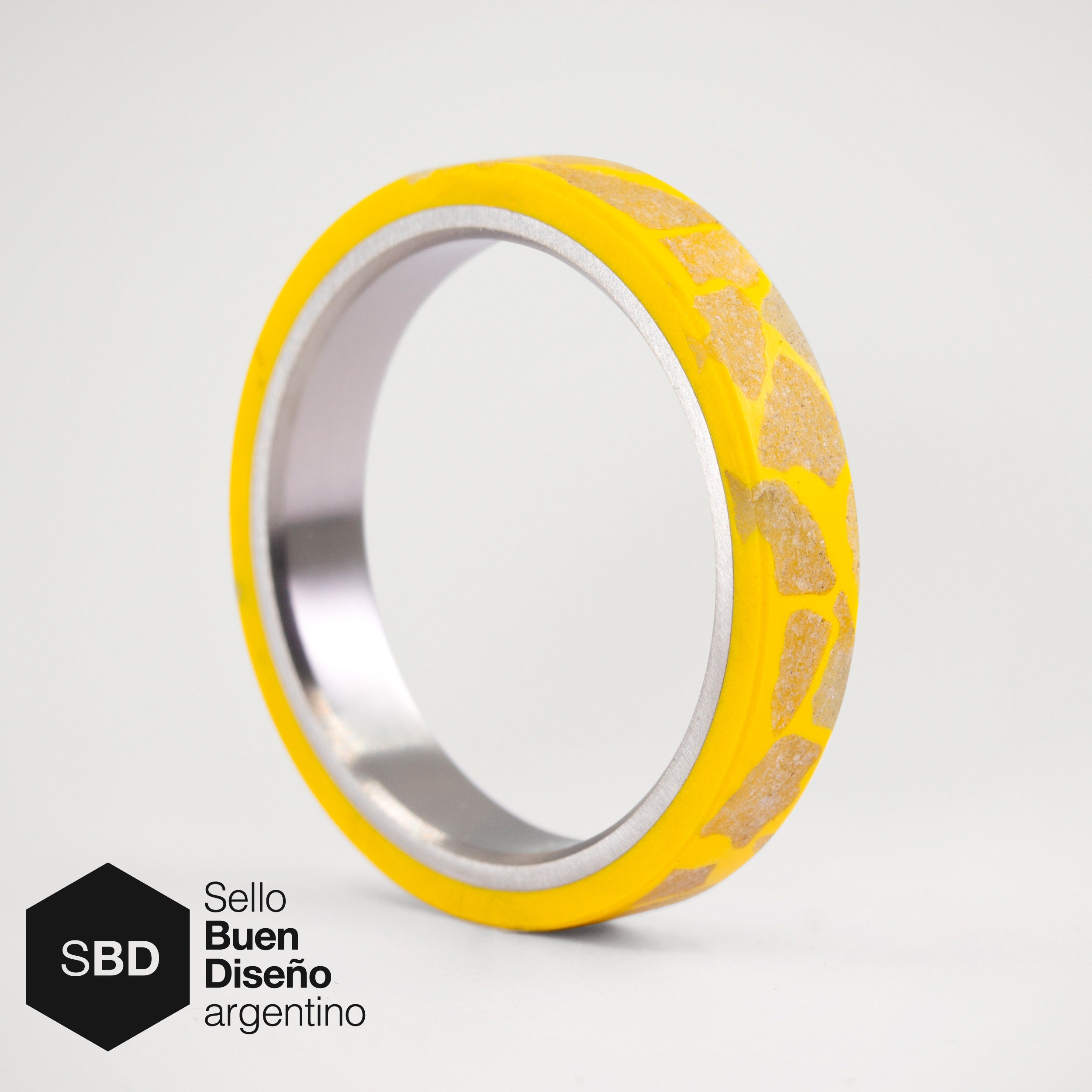 Anillo terrazzo limon y quarzo