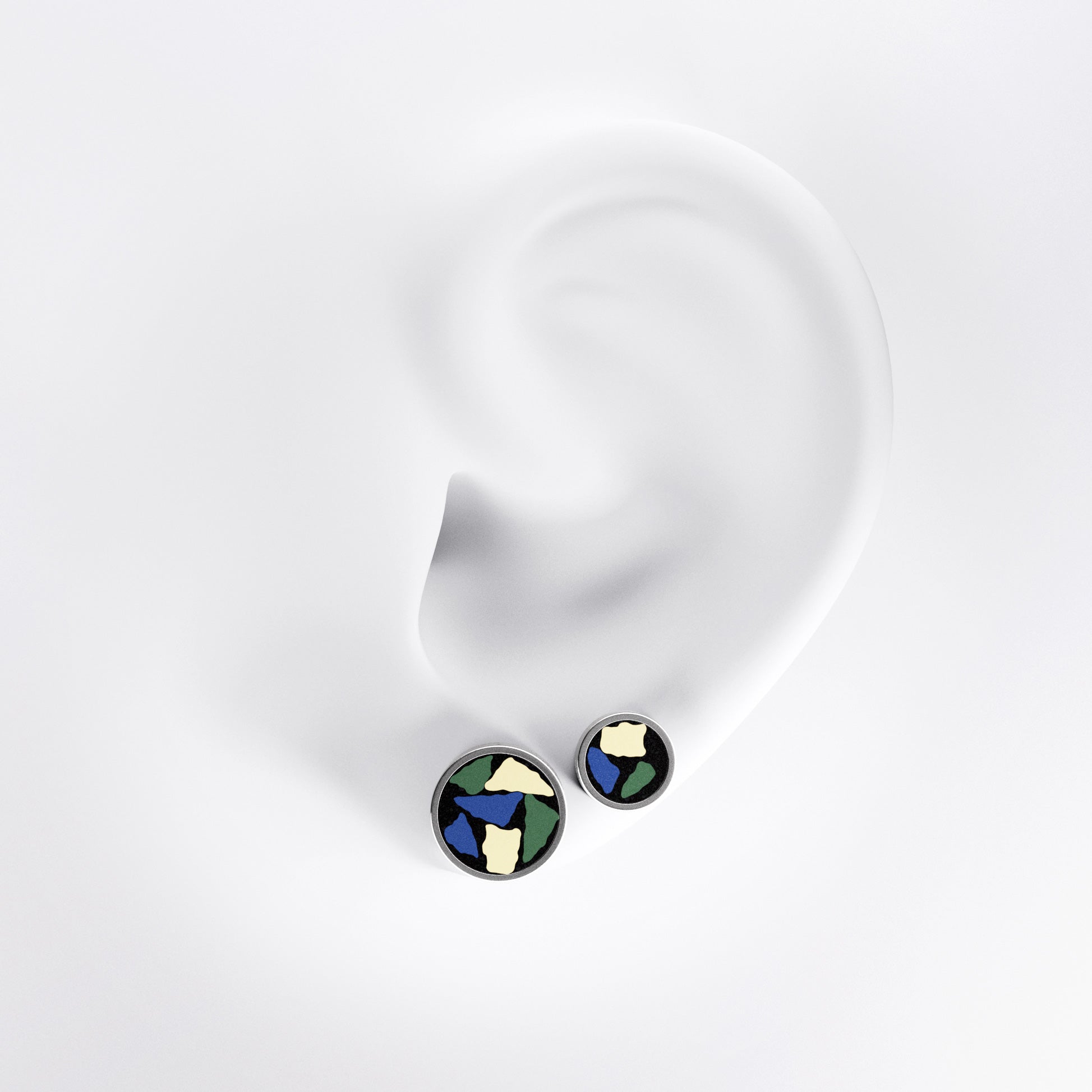 Aros de titanio hipoalergénico - Terrazzo Mix 01 . M