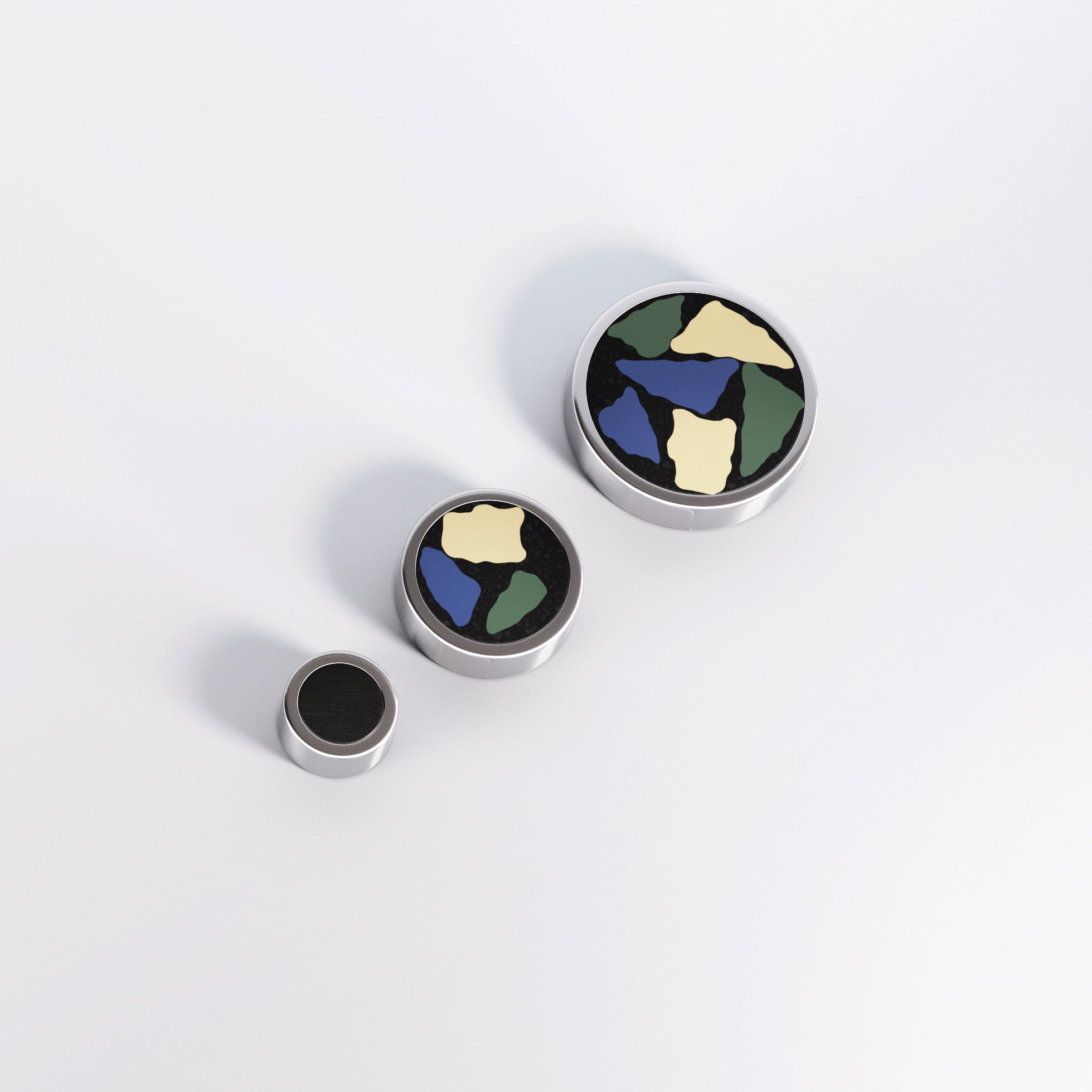 SET Aros de titanio hipoalergénico -  TERRAZZO MIX 01