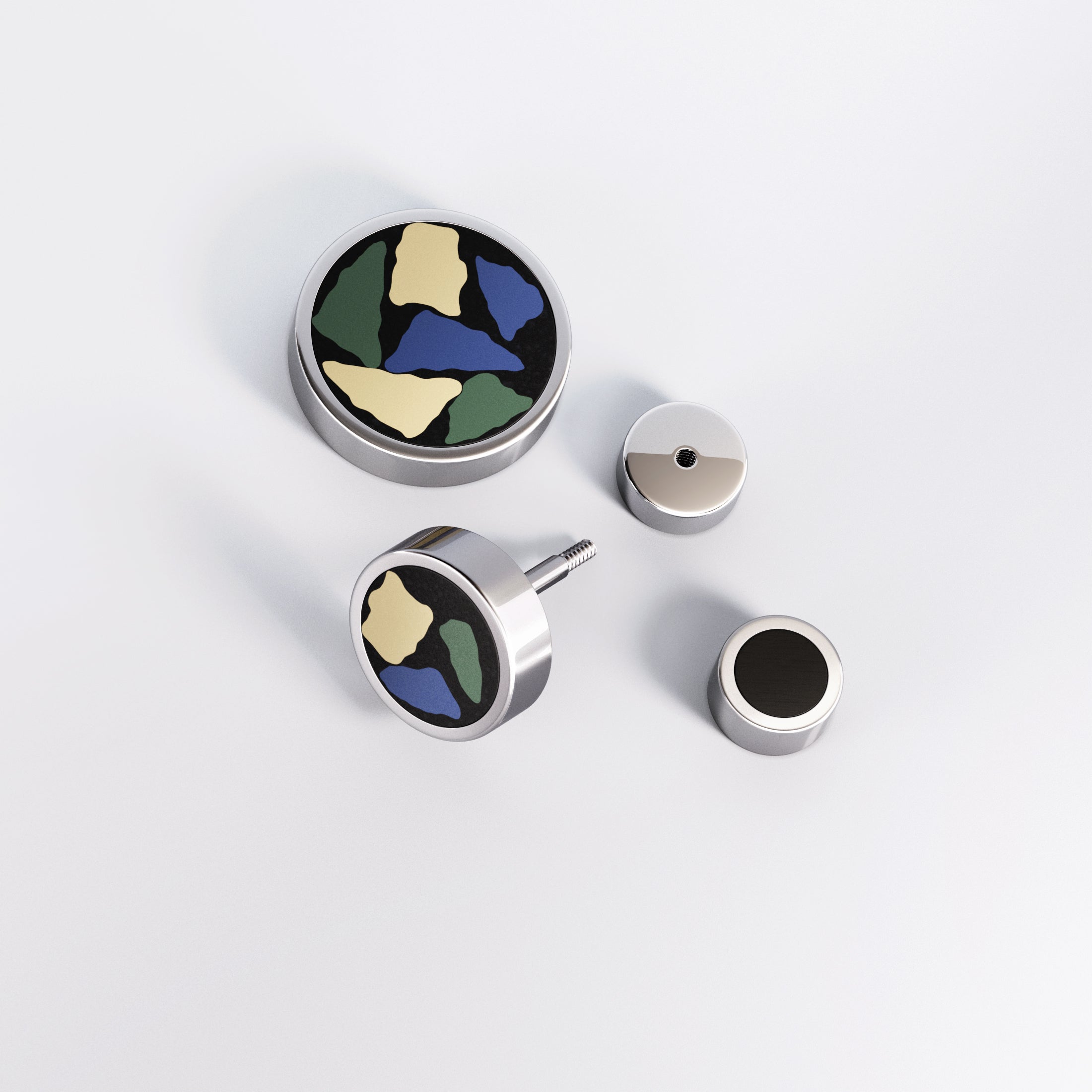 SET Aros de titanio hipoalergénico -  TERRAZZO MIX 01