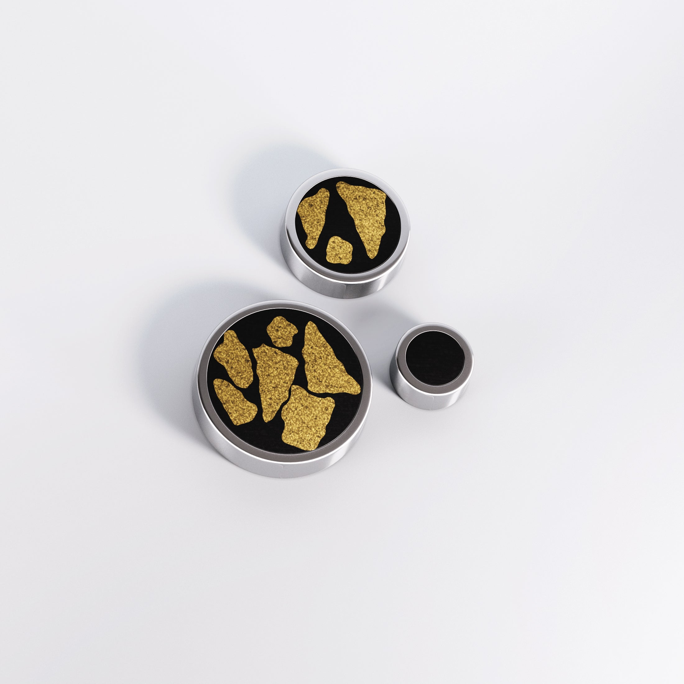 SET Aros de titanio hipoalergénico - TERRAZZO BRONCE