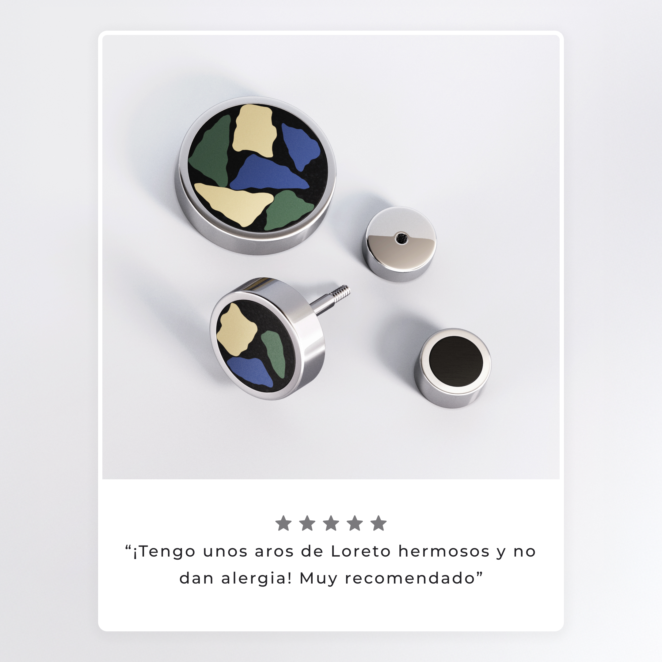 SET Aros de titanio hipoalergénico -  TERRAZZO MIX 01