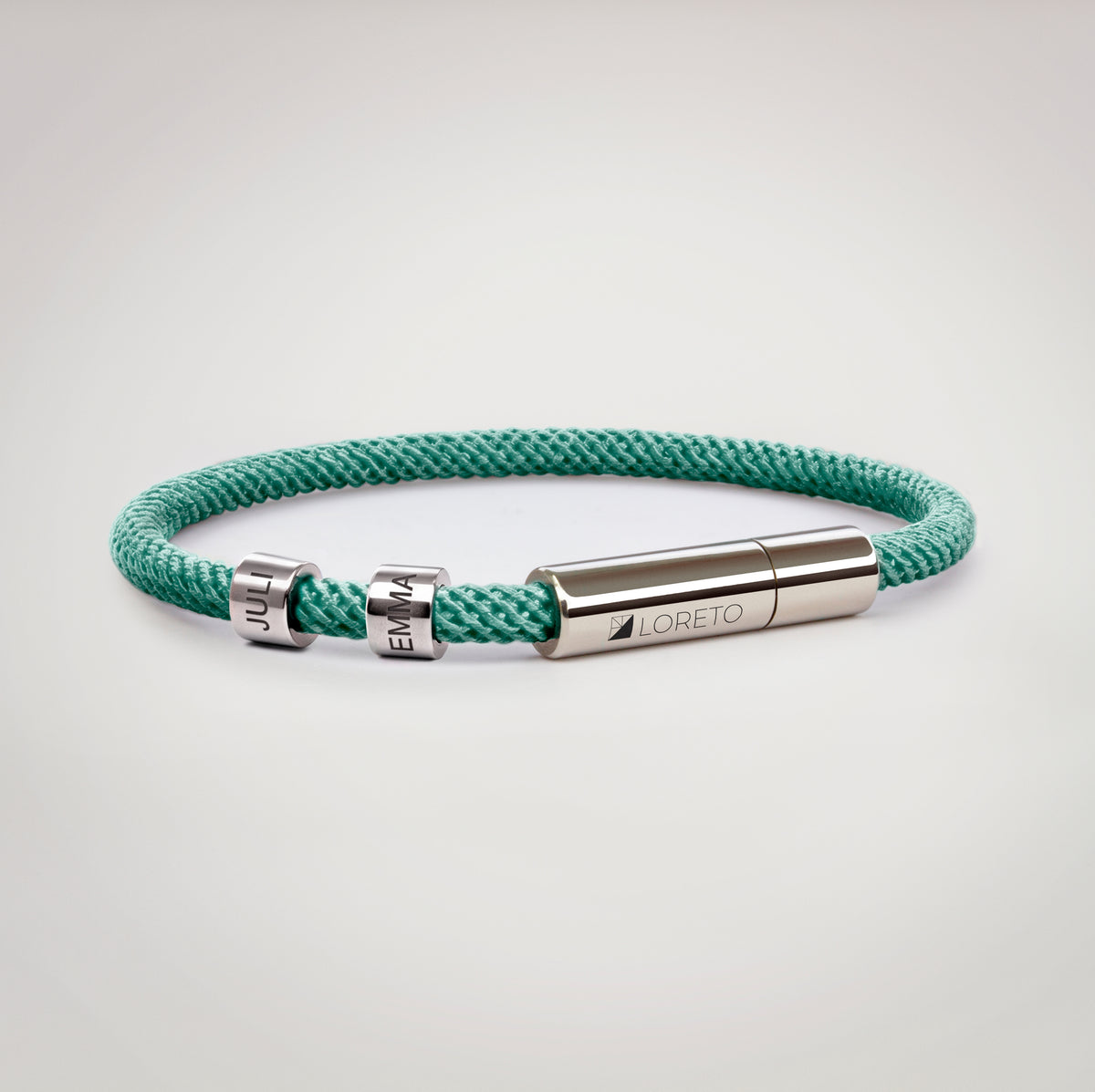 Pulsera aqua simple de cuerda y titanio