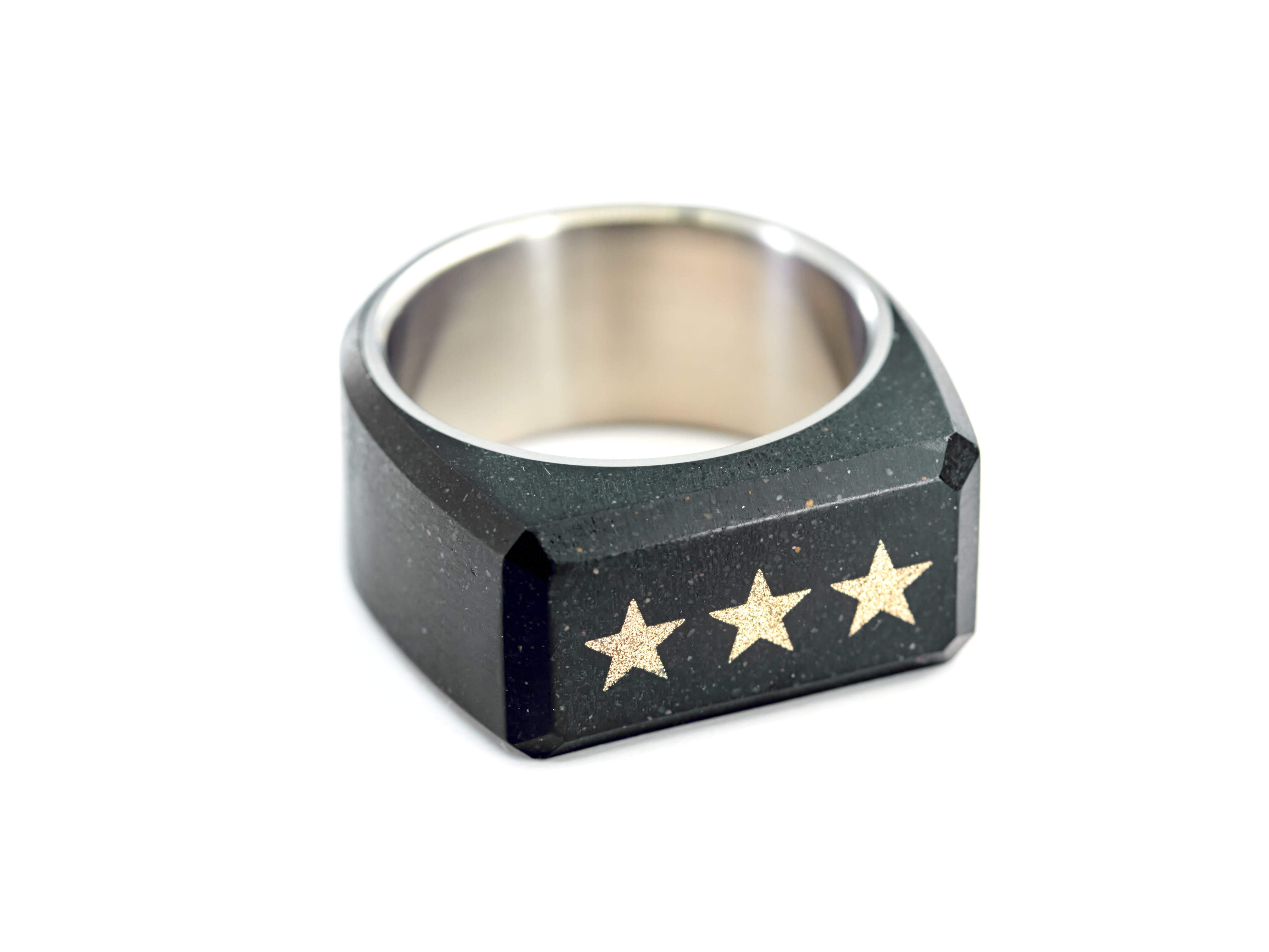 Anillo Negro 3 Estrellas