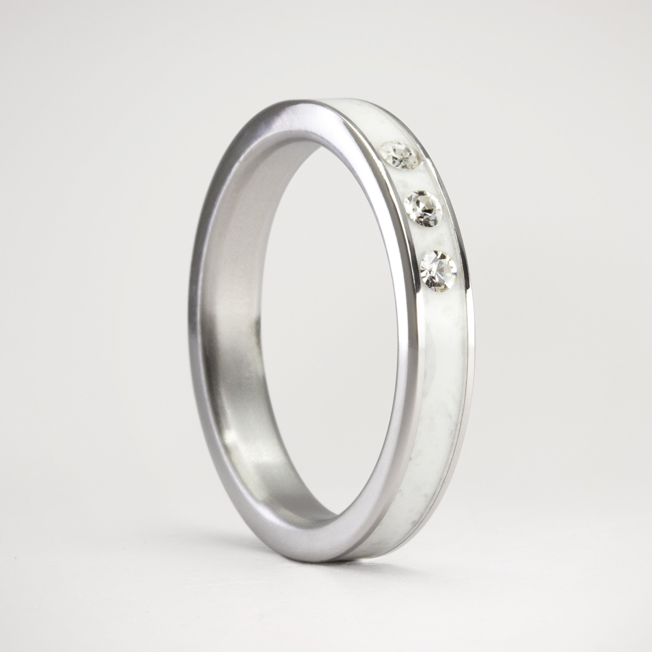 Anillo marmol de carrara deluxe silver