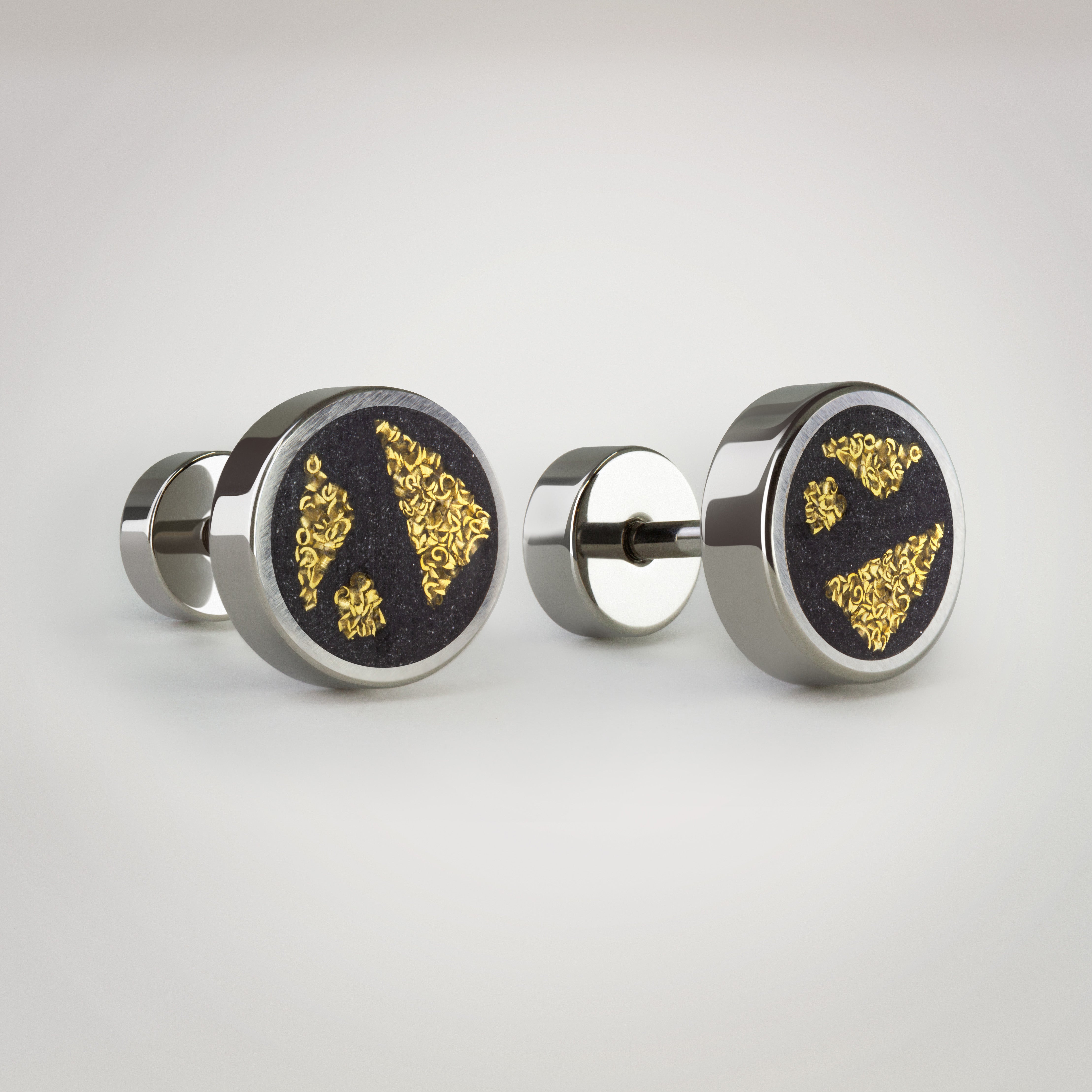 Aros de titanio hipoalergénico - Terrazzo bronce