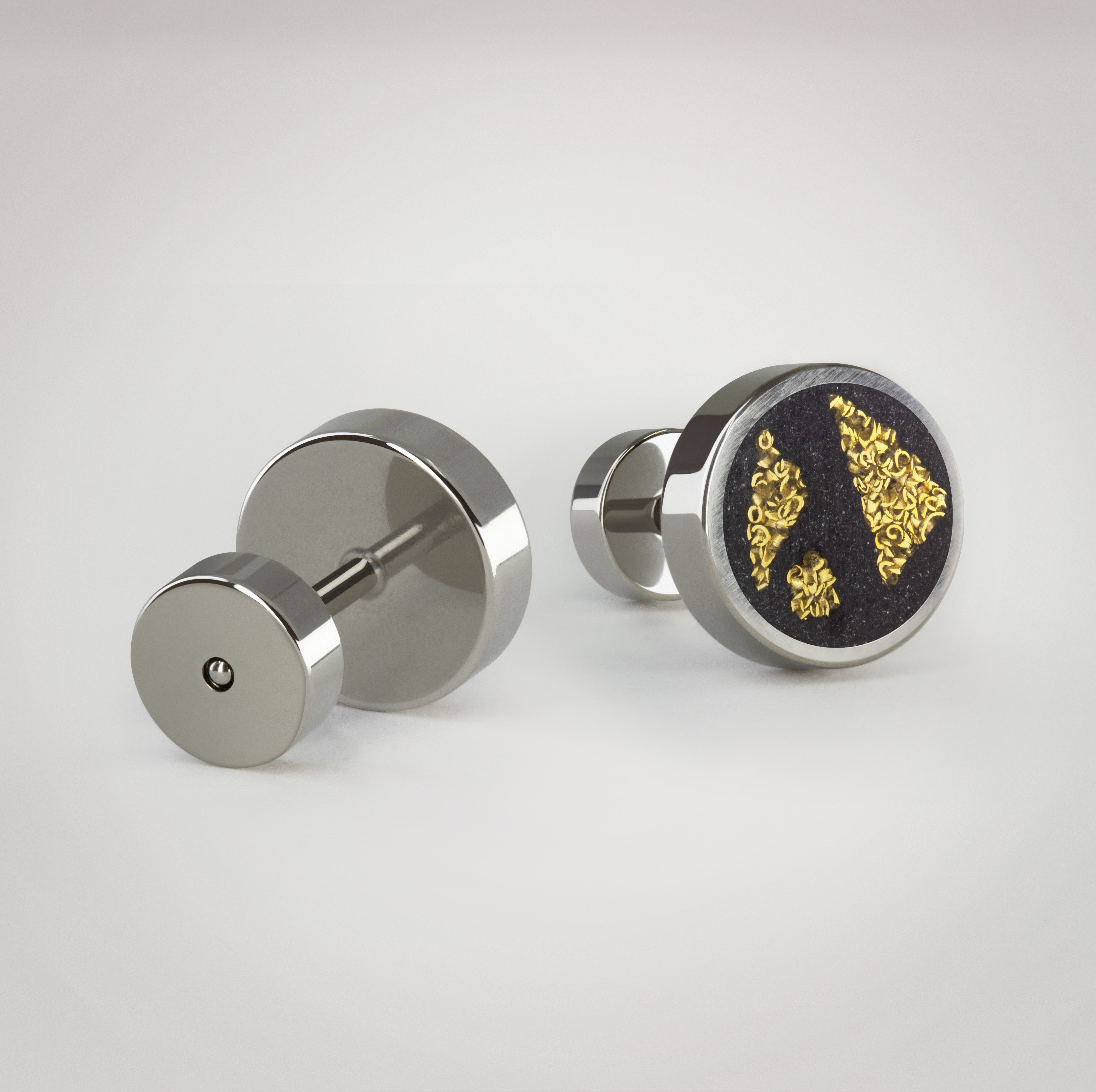 Aros de titanio hipoalergénico - Terrazzo bronce