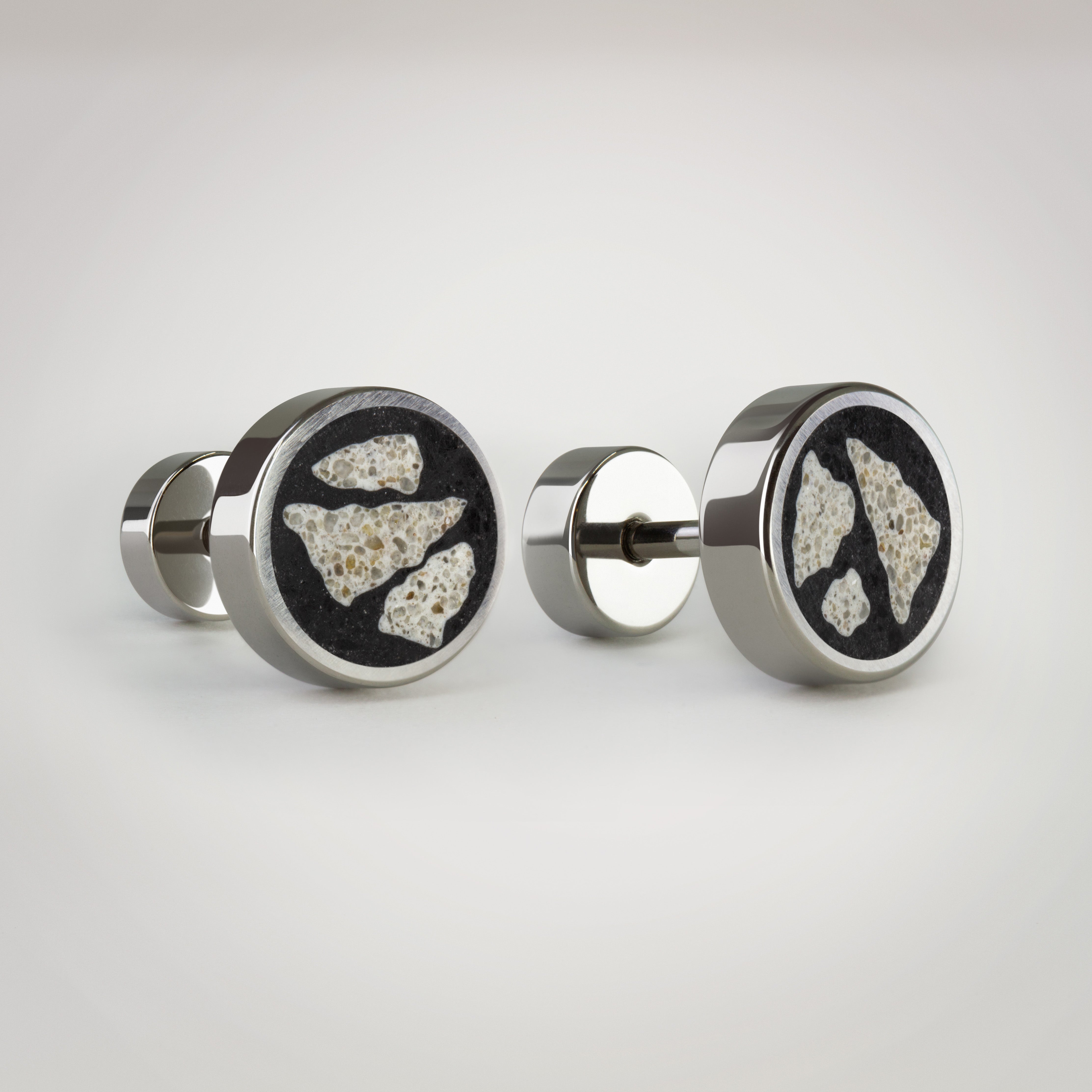 Aros de titanio hipoalergénico - Terrazzo GRIS M