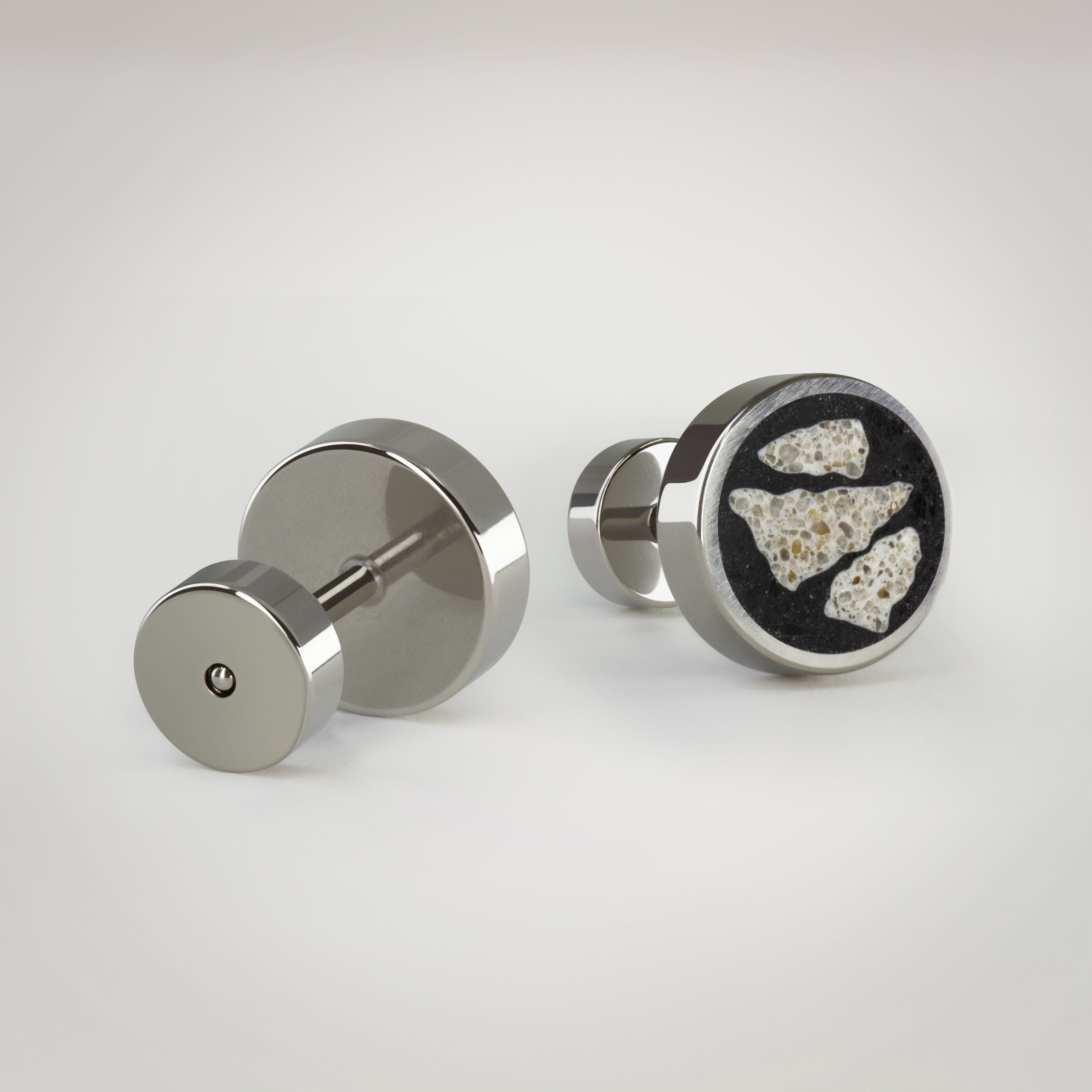 Aros de titanio hipoalergénico - Terrazzo GRIS M