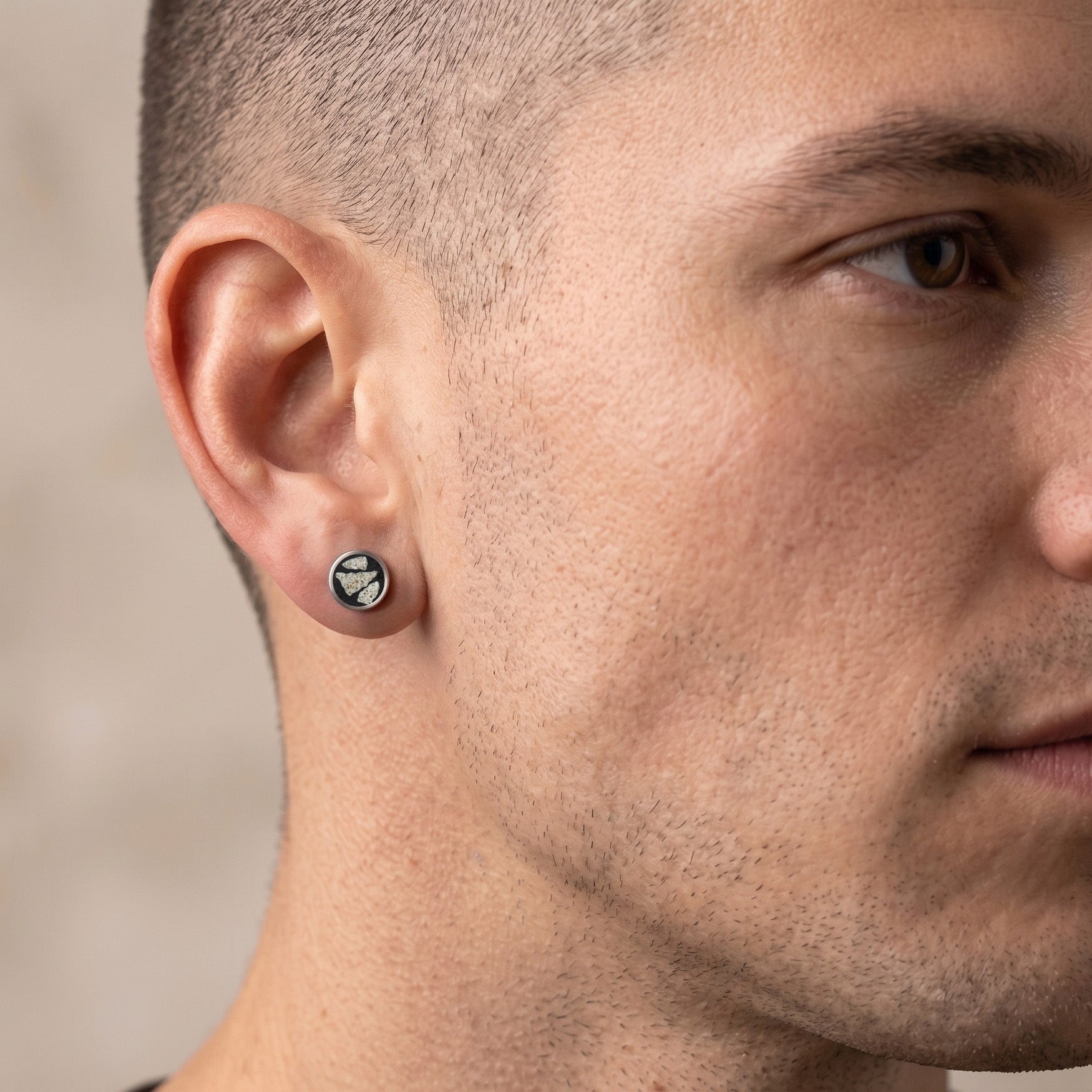 Aros de titanio hipoalergénico - Terrazzo GRIS M