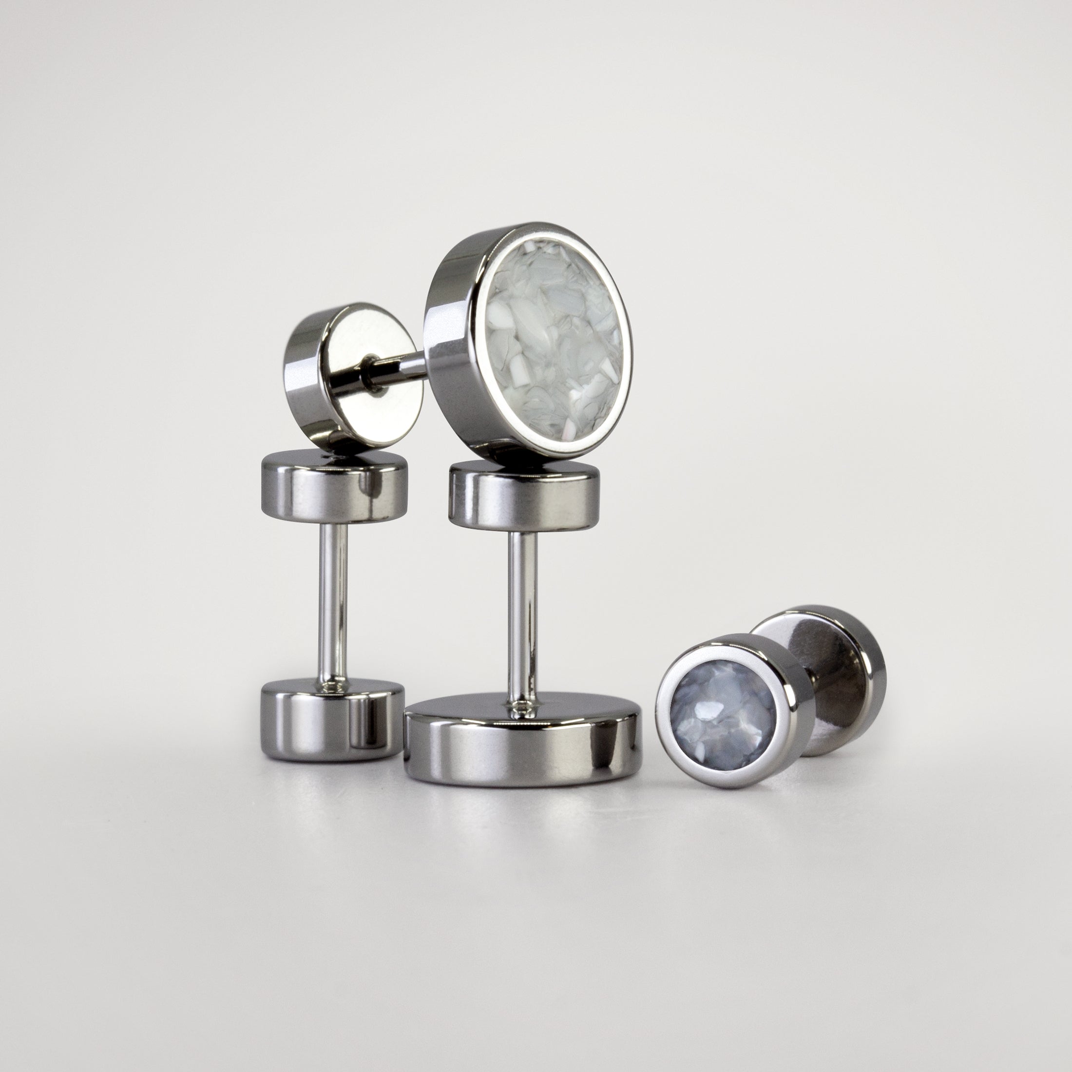 Aros de titanio hipoalergénico - Nácar M