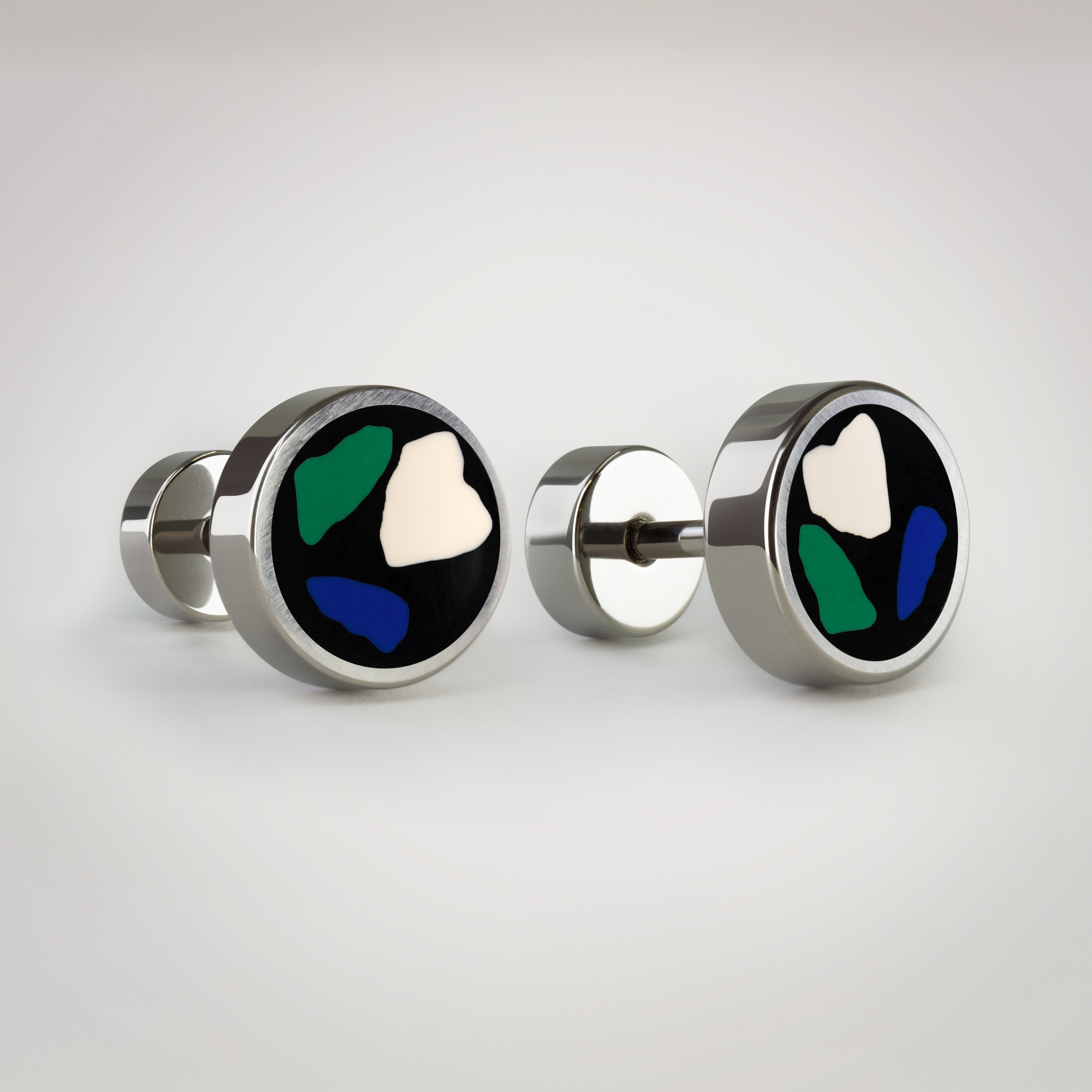 Aros de titanio hipoalergénico - Terrazzo Mix 01 . M