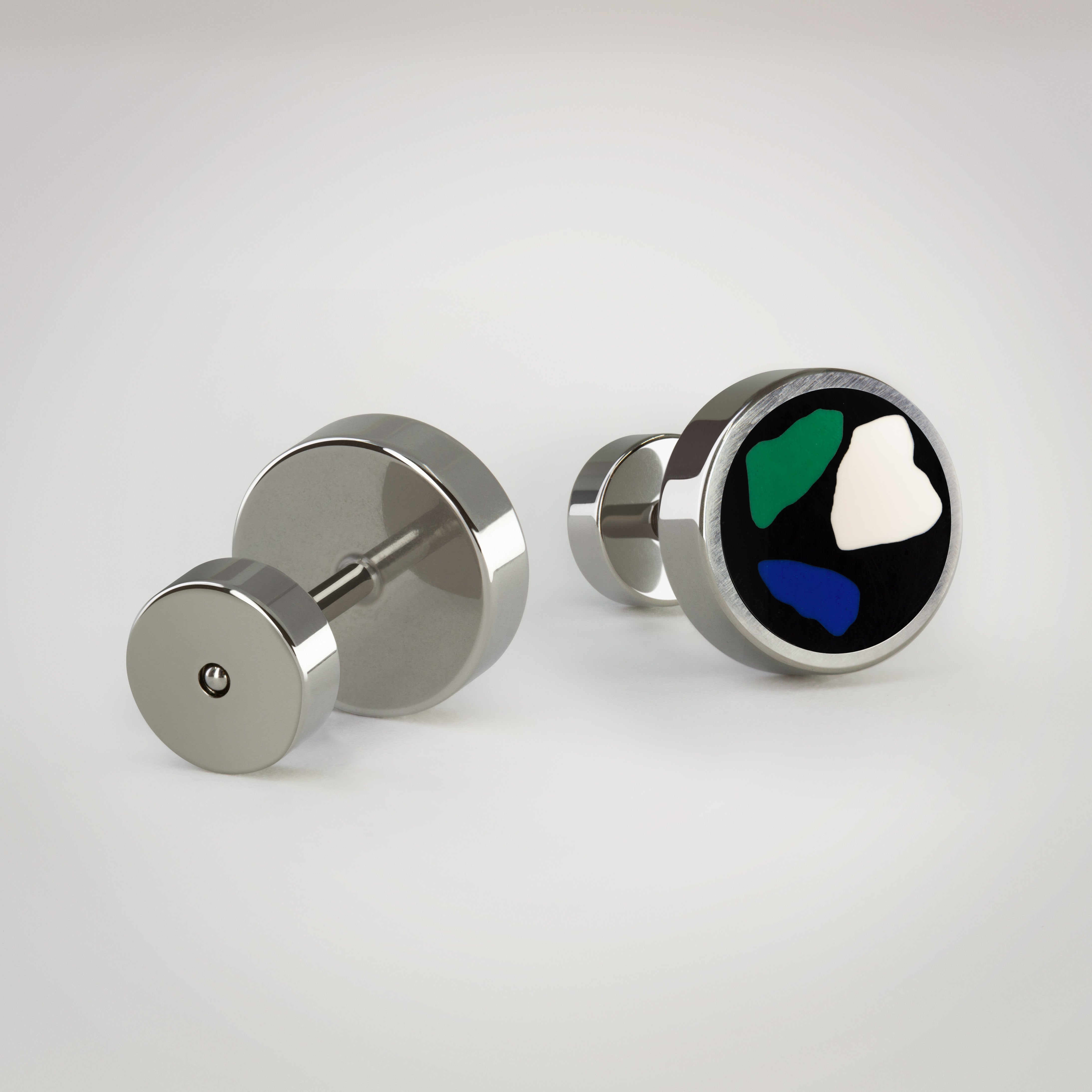 Aros de titanio hipoalergénico - Terrazzo Mix 01 . M