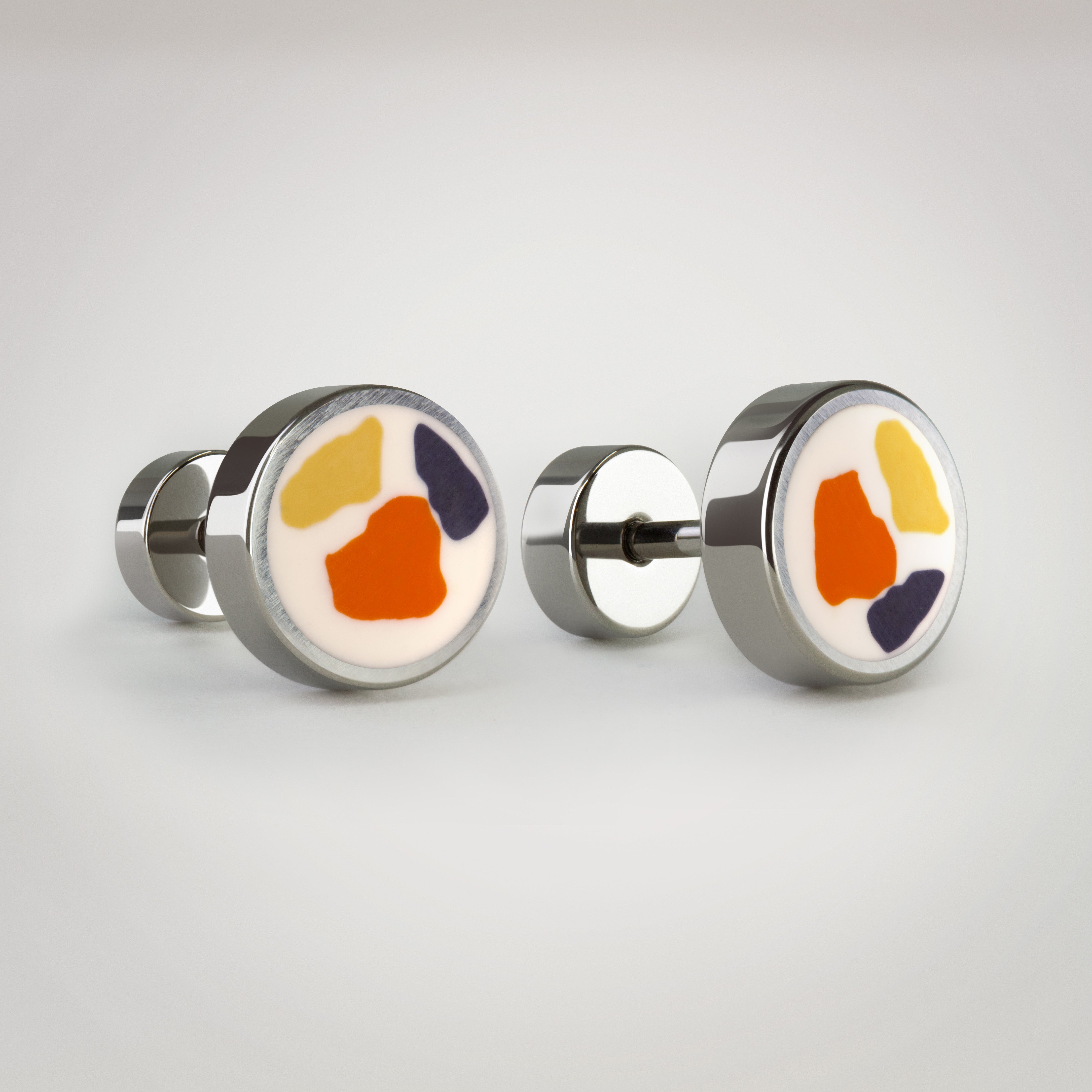 Aros de titanio hipoalergénico - Terrazzo Mix 02 . M